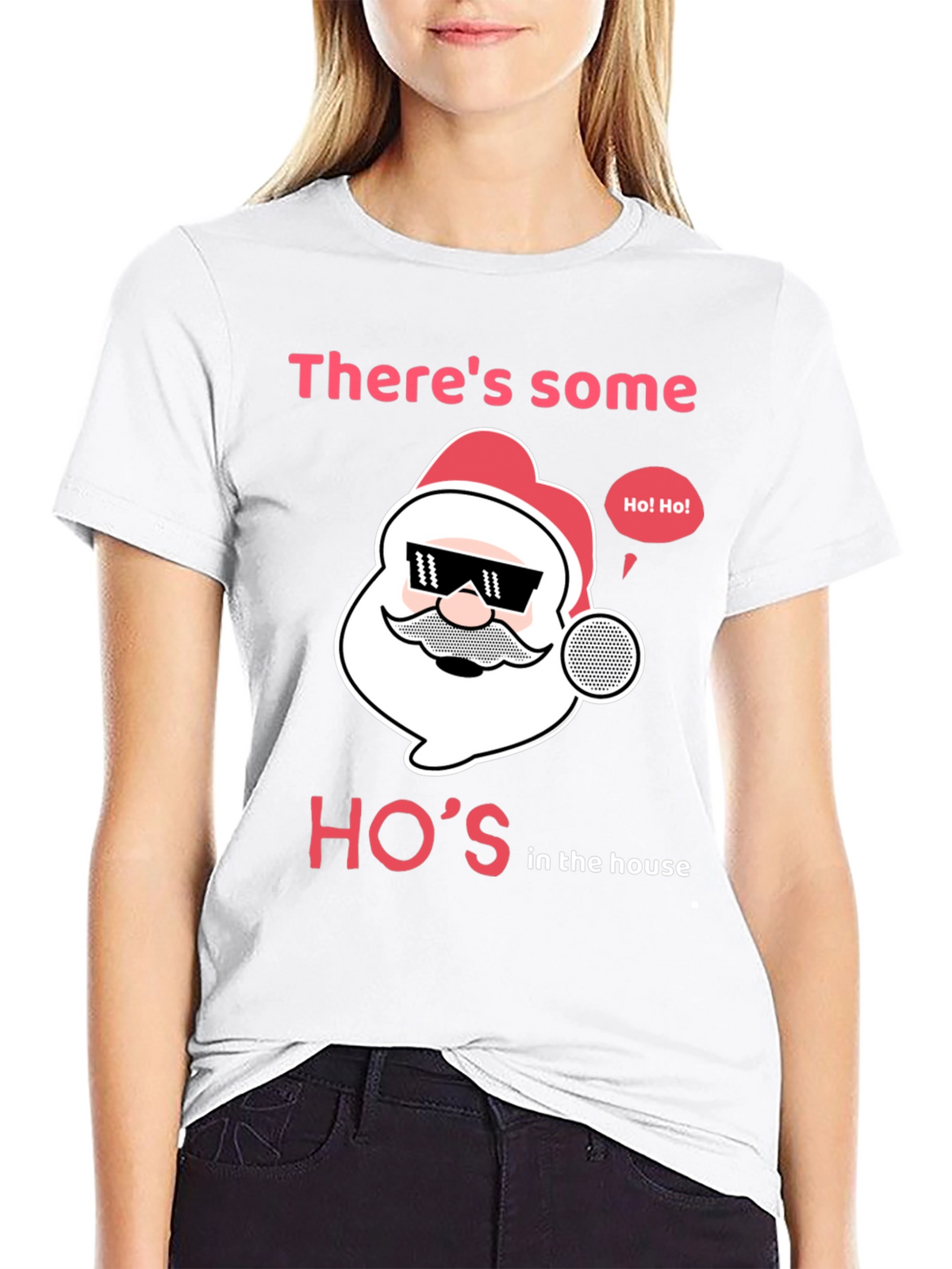 Funny Christmas Santa Hos in the House T-Shirt