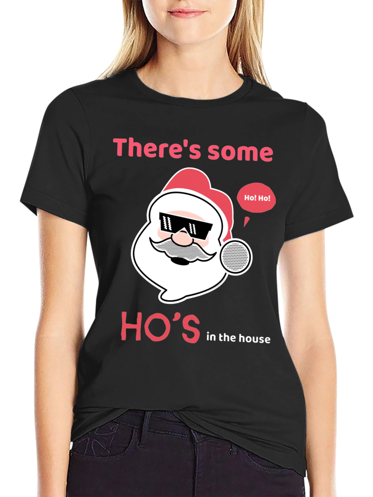 Funny Christmas Santa Hos in the House T-Shirt