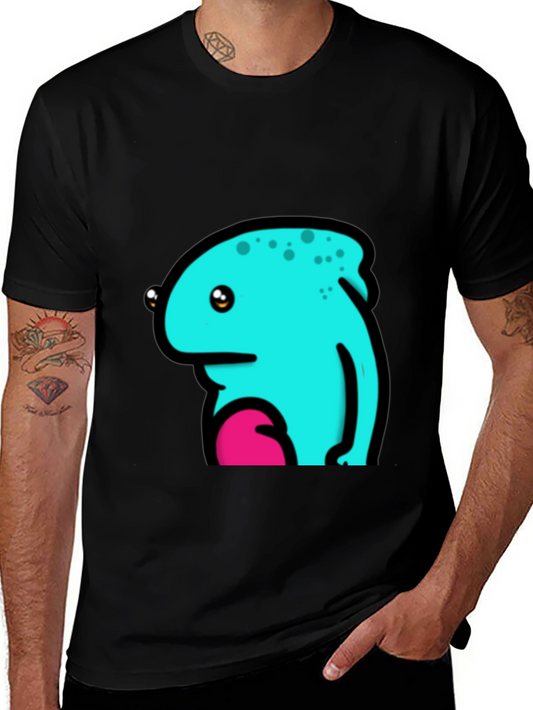 Cartoon Monster Graphic Black T-Shirt