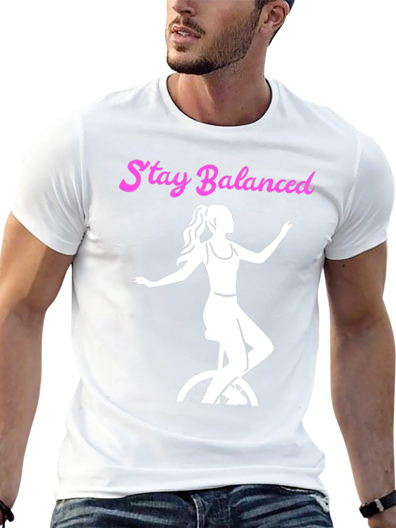 Stay Balanced Graphic Tee - Unicycle Design