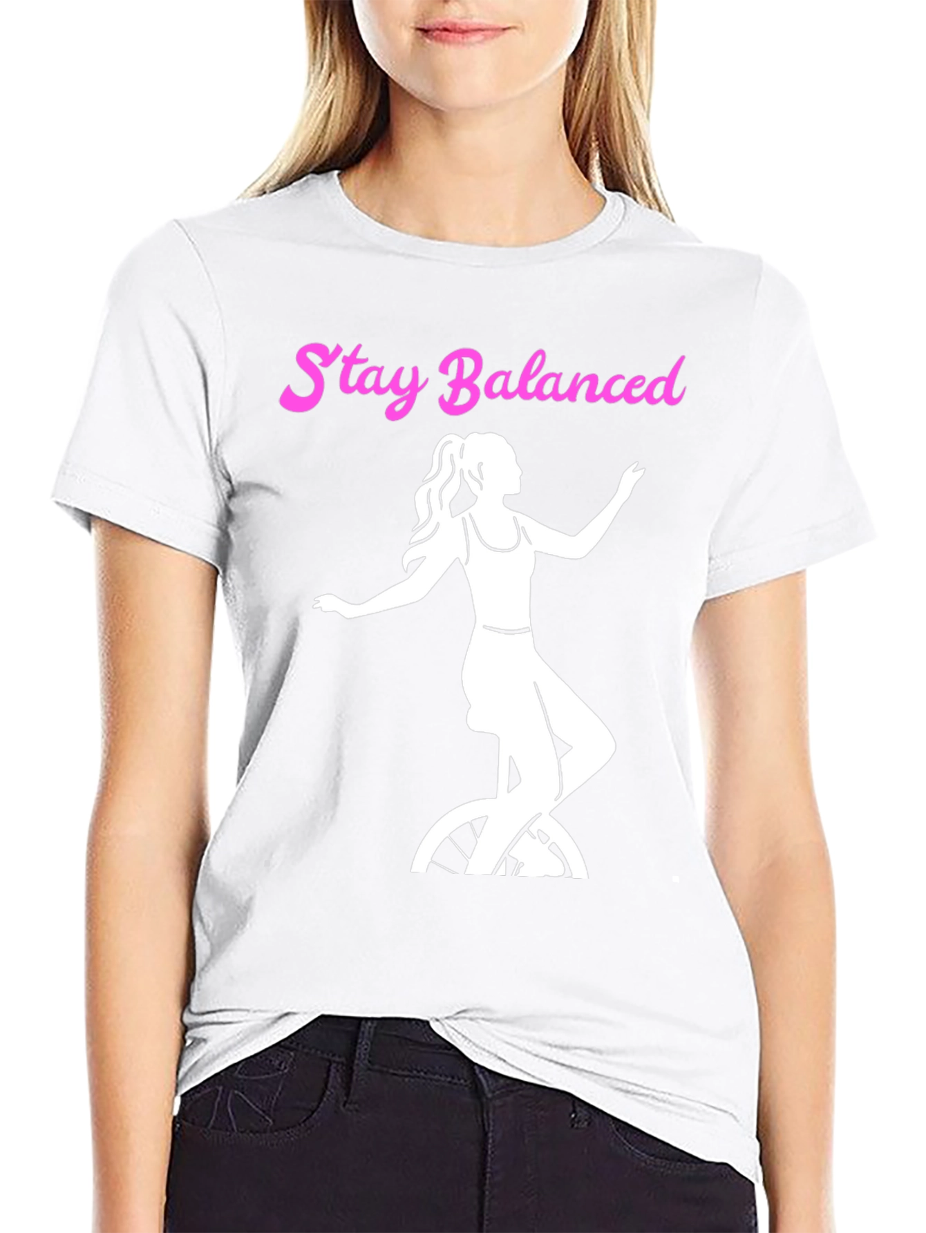 Stay Balanced Graphic Tee - Unicycle Design
