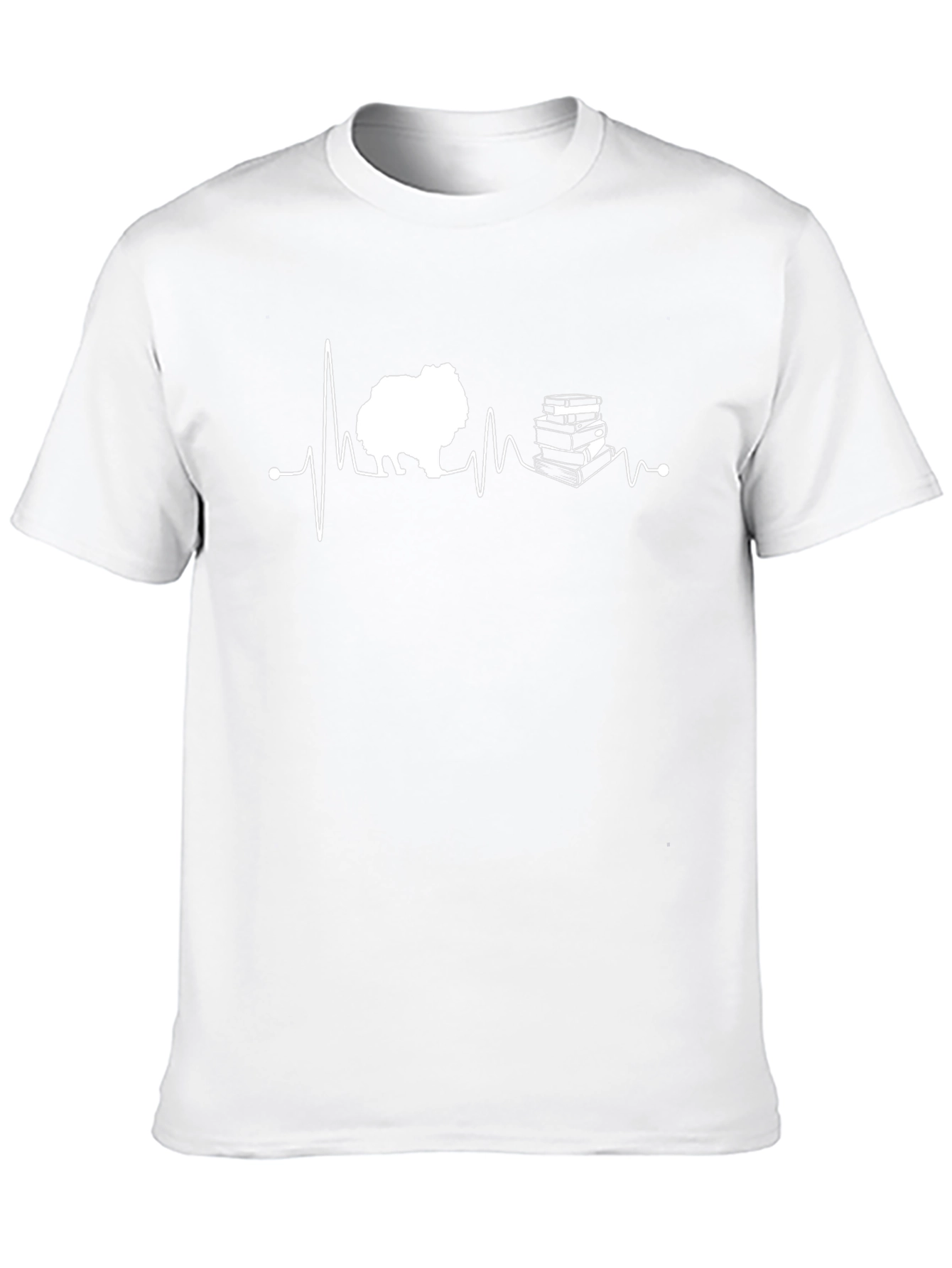 Dog & Books Heartbeat T-Shirt