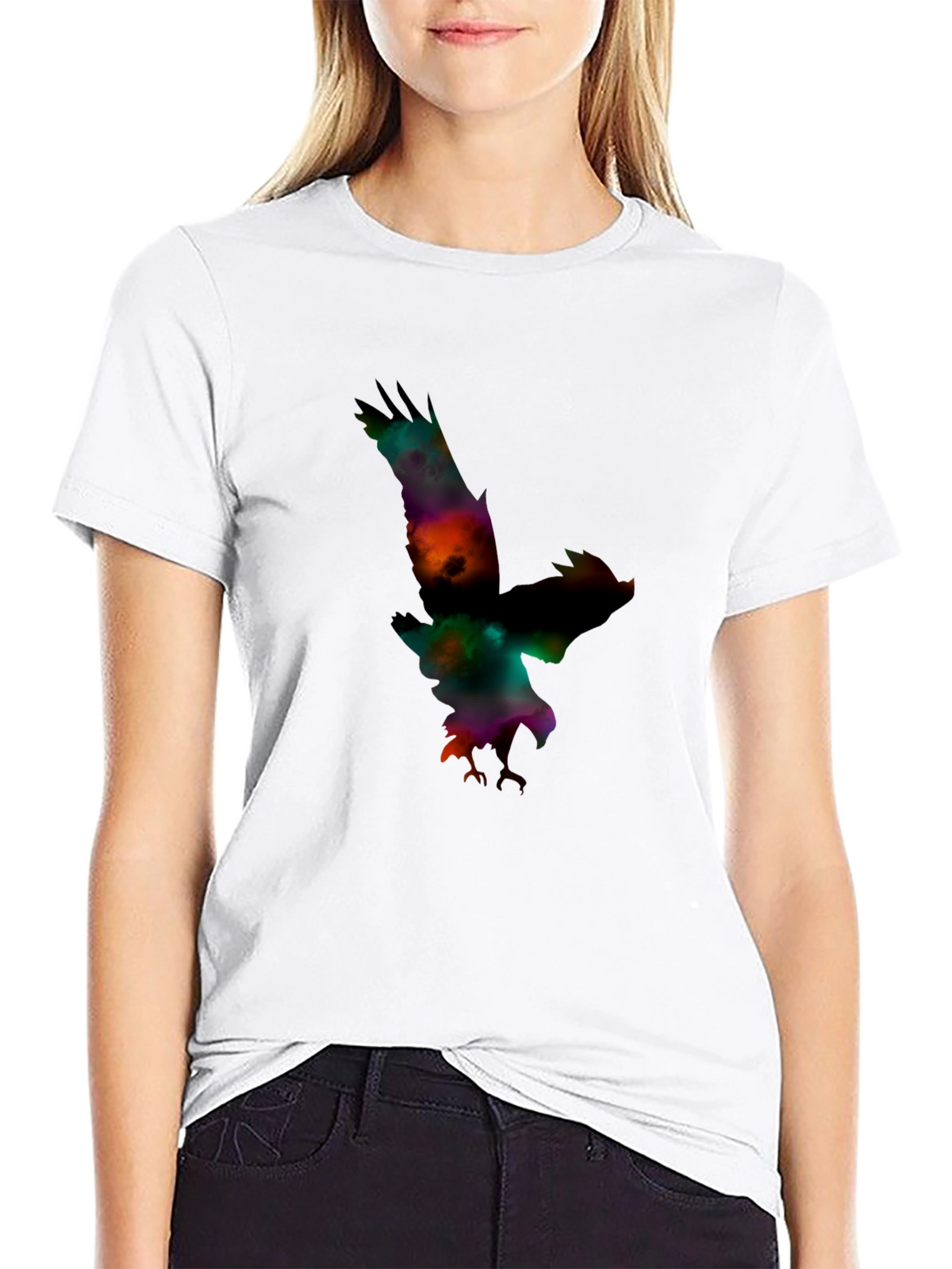 Mens Black Eagle Graphic Print T-Shirt