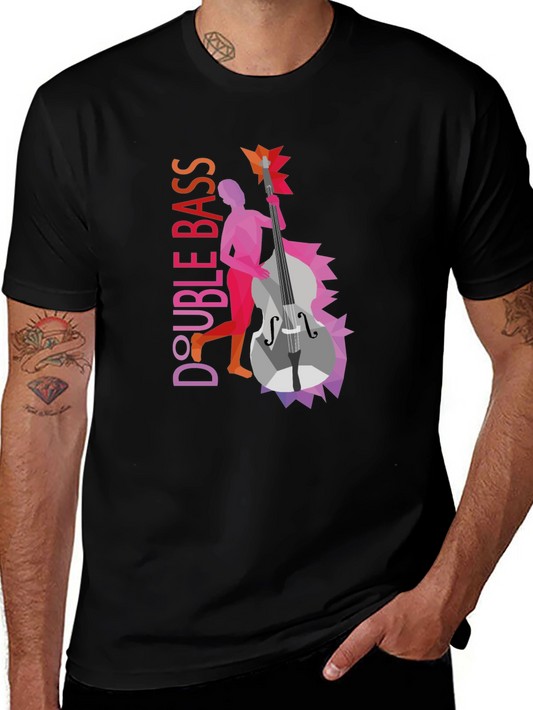 Double Bass Graphic Tee - Unique Musical Design