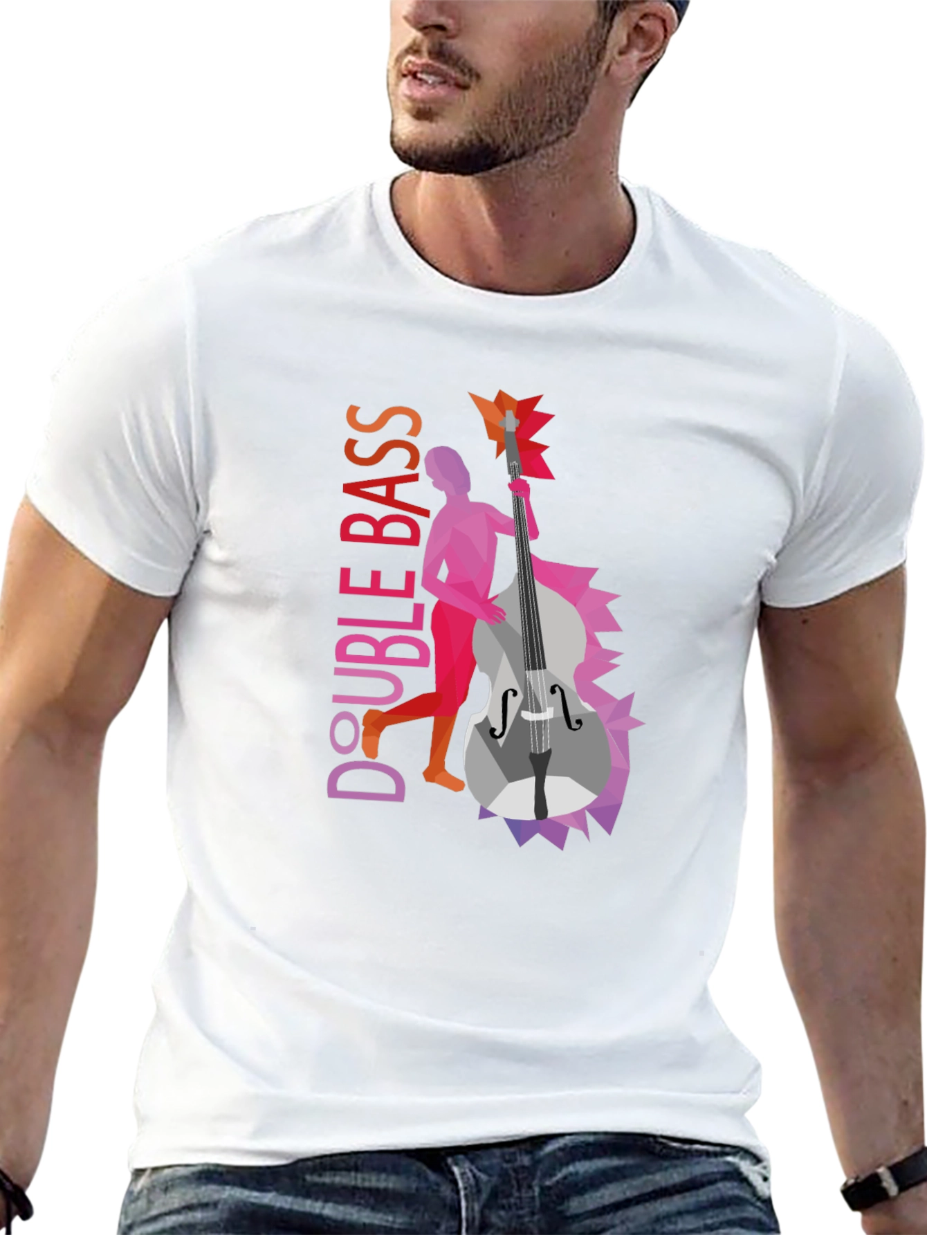 Double Bass Graphic Tee - Unique Musical Design