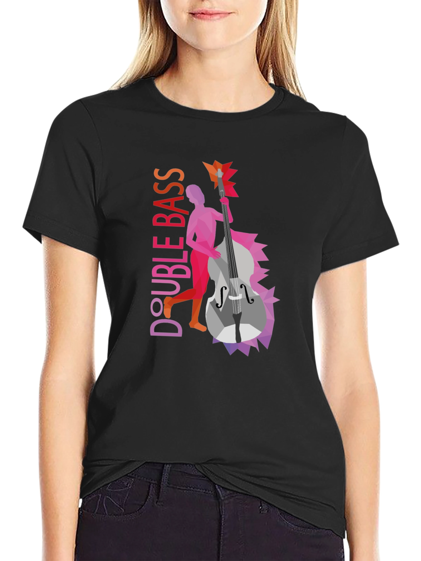 Double Bass Graphic Tee - Unique Musical Design