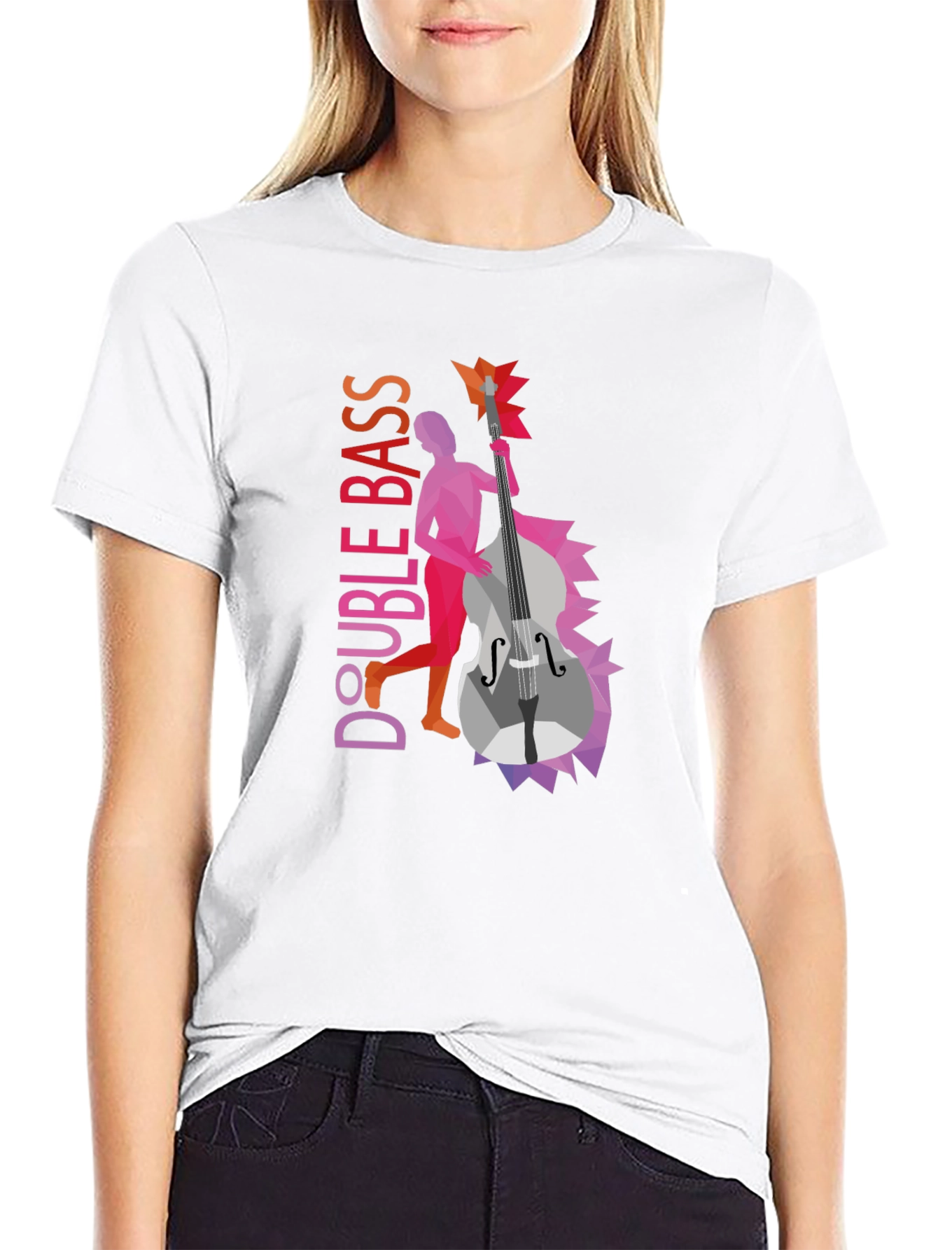 Double Bass Graphic Tee - Unique Musical Design