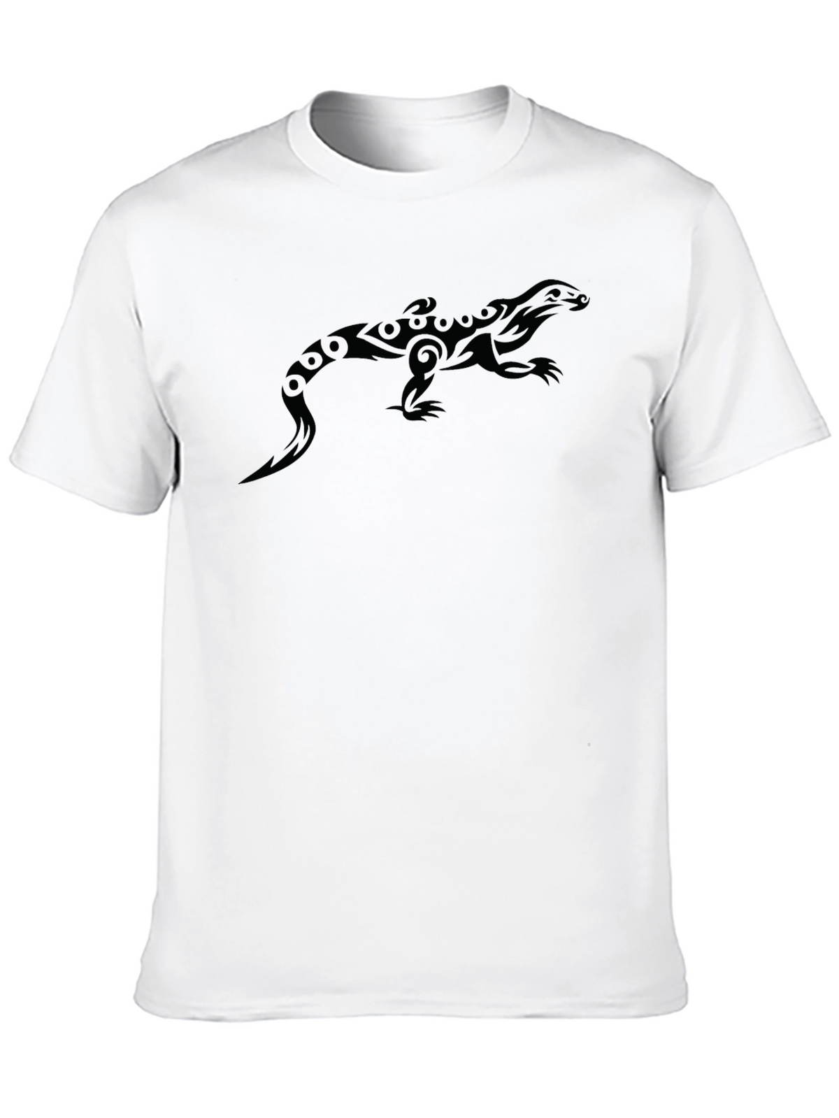 Cool Tribal Lizard Graphic Black T-Shirt