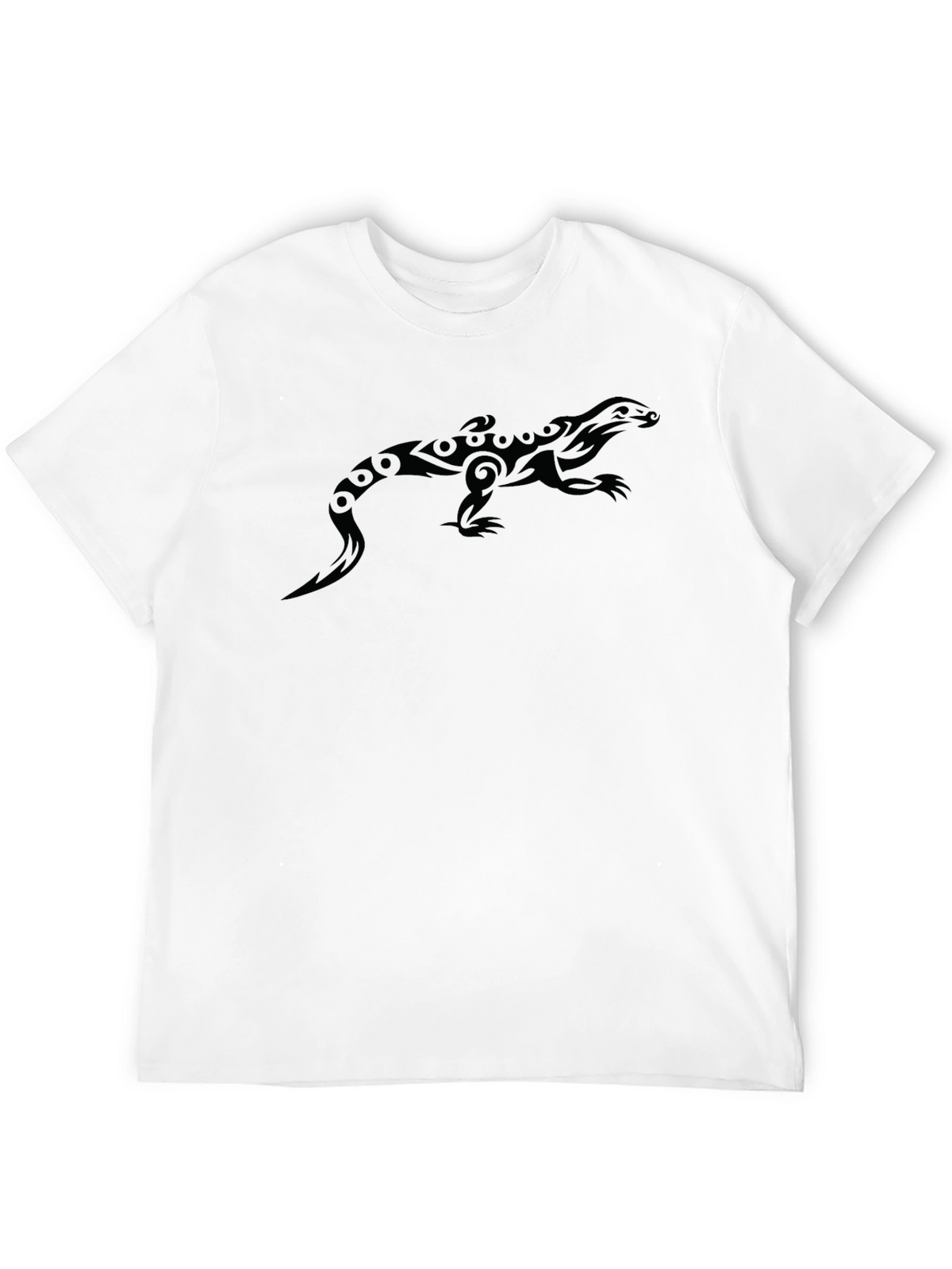 Cool Tribal Lizard Graphic Black T-Shirt