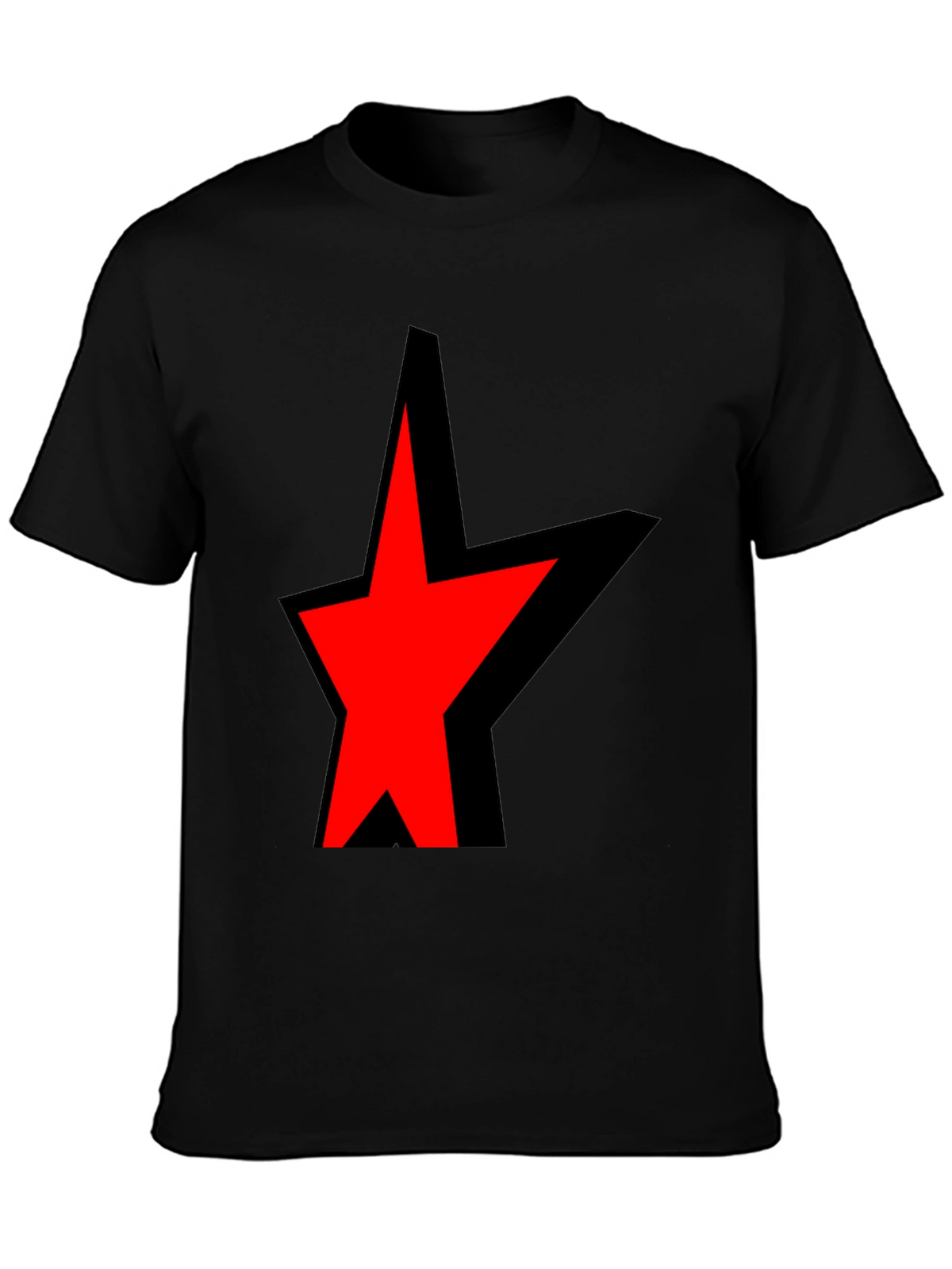 Bold Star Graphic Tee - Black Cotton Blend