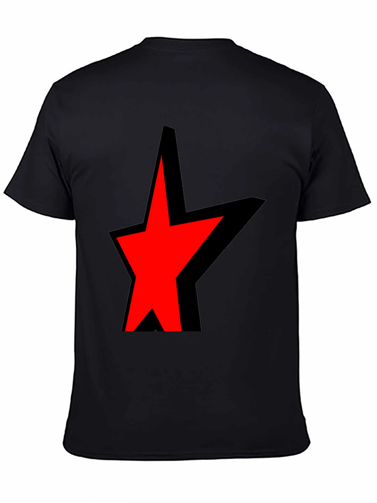 Bold Star Graphic Tee - Black Cotton Blend