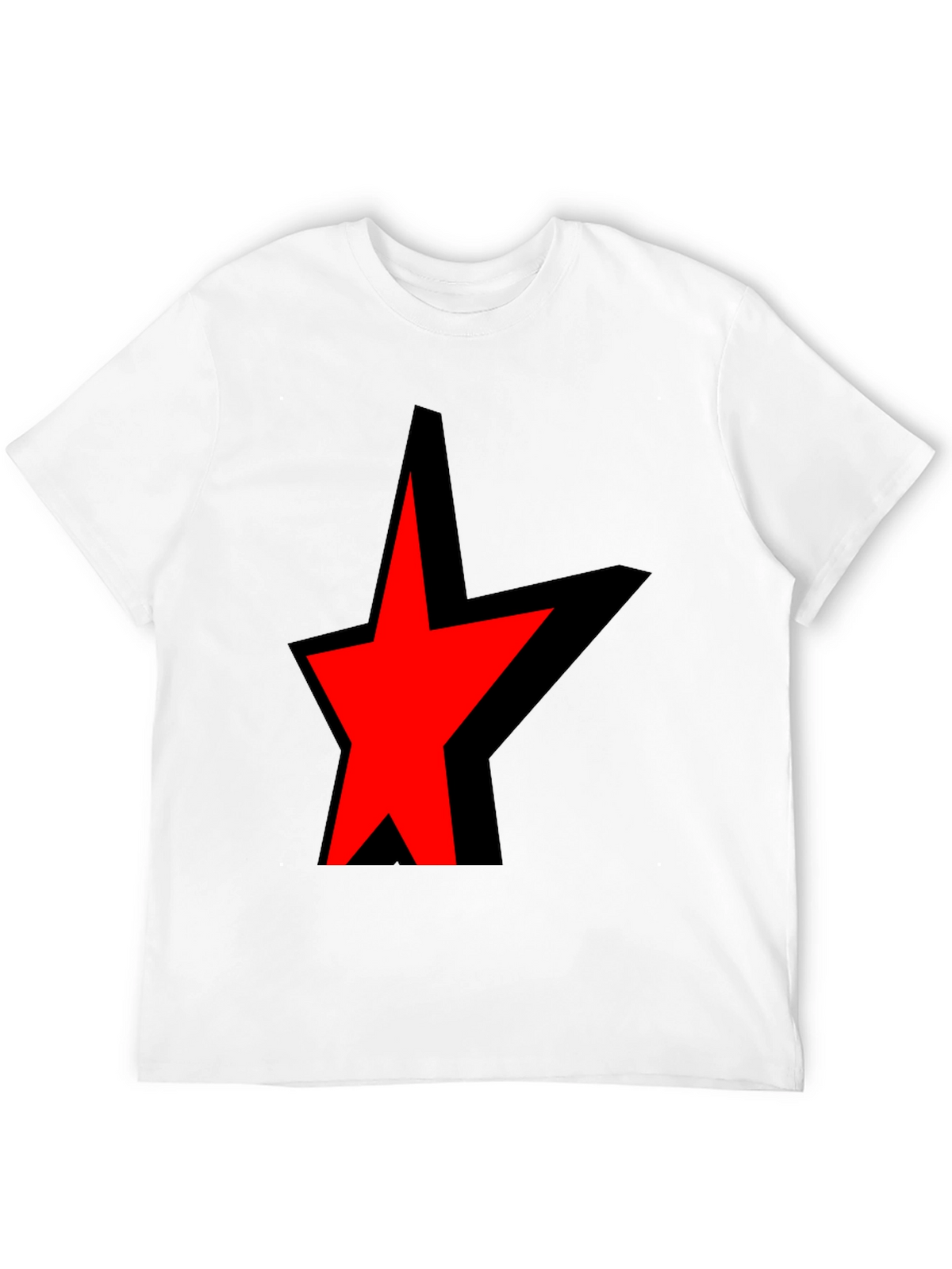 Bold Star Graphic Tee - Black Cotton Blend