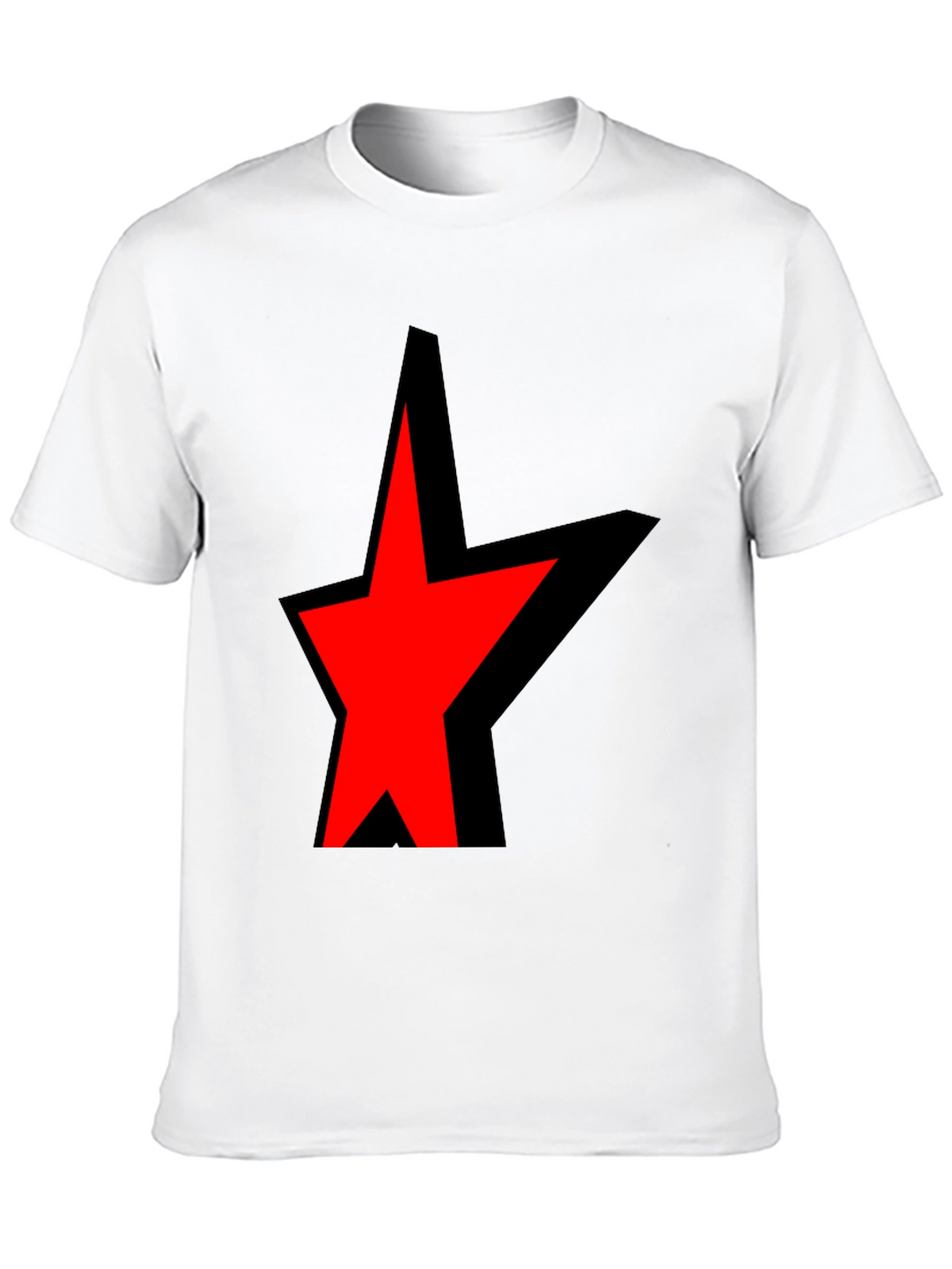 Bold Star Graphic Tee - Black Cotton Blend