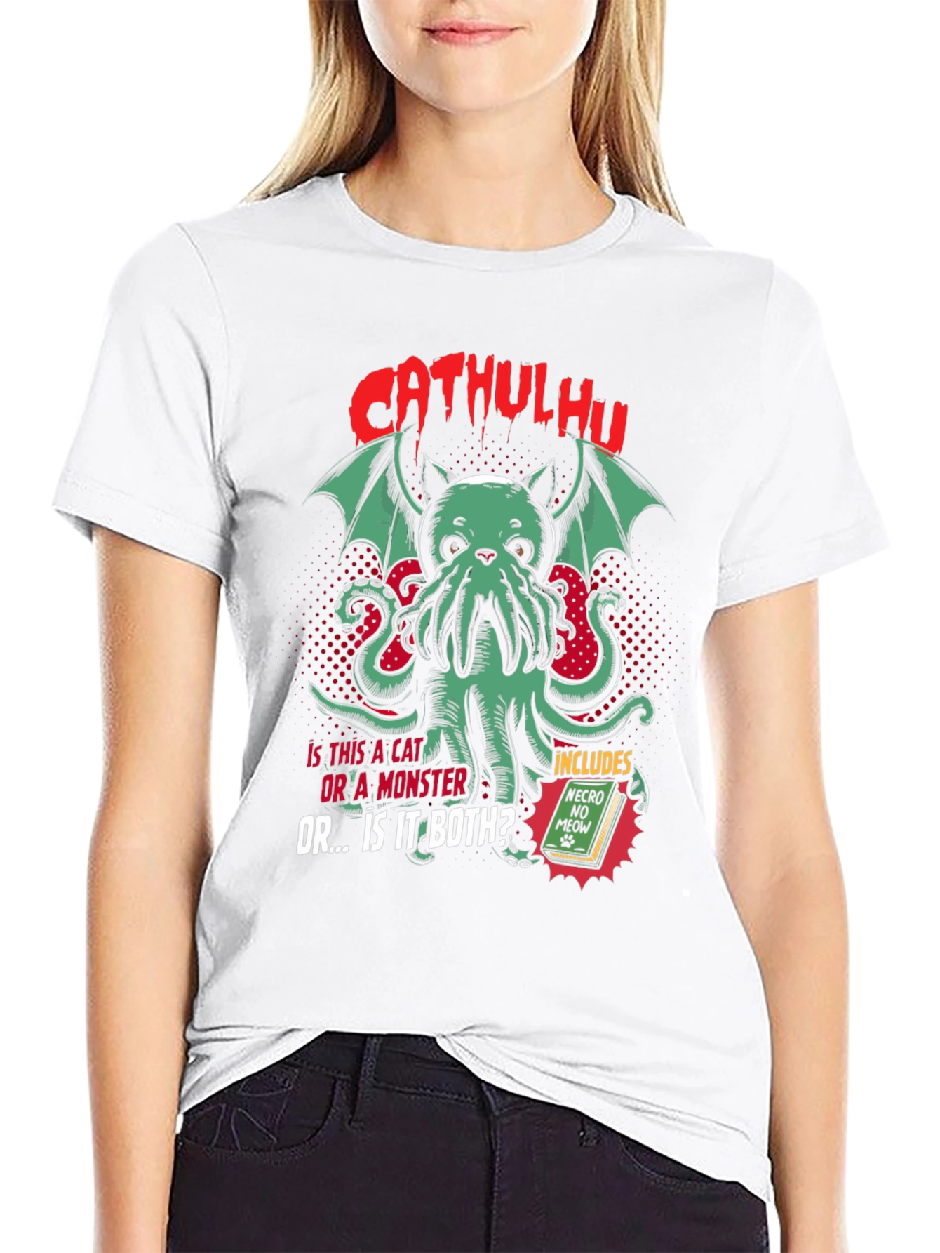 CATHULHU Graphic T-Shirt - Cat Monster Design