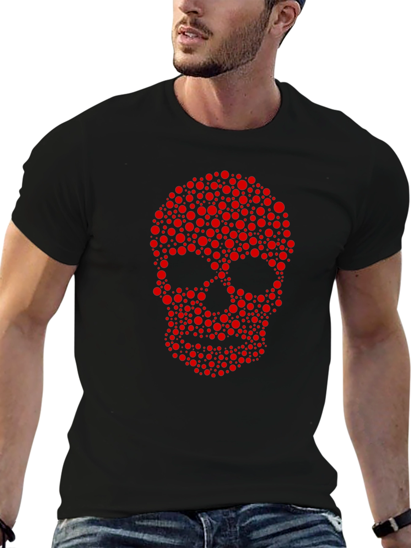 Skull Dot Graphic Tee - Cool Casual Style