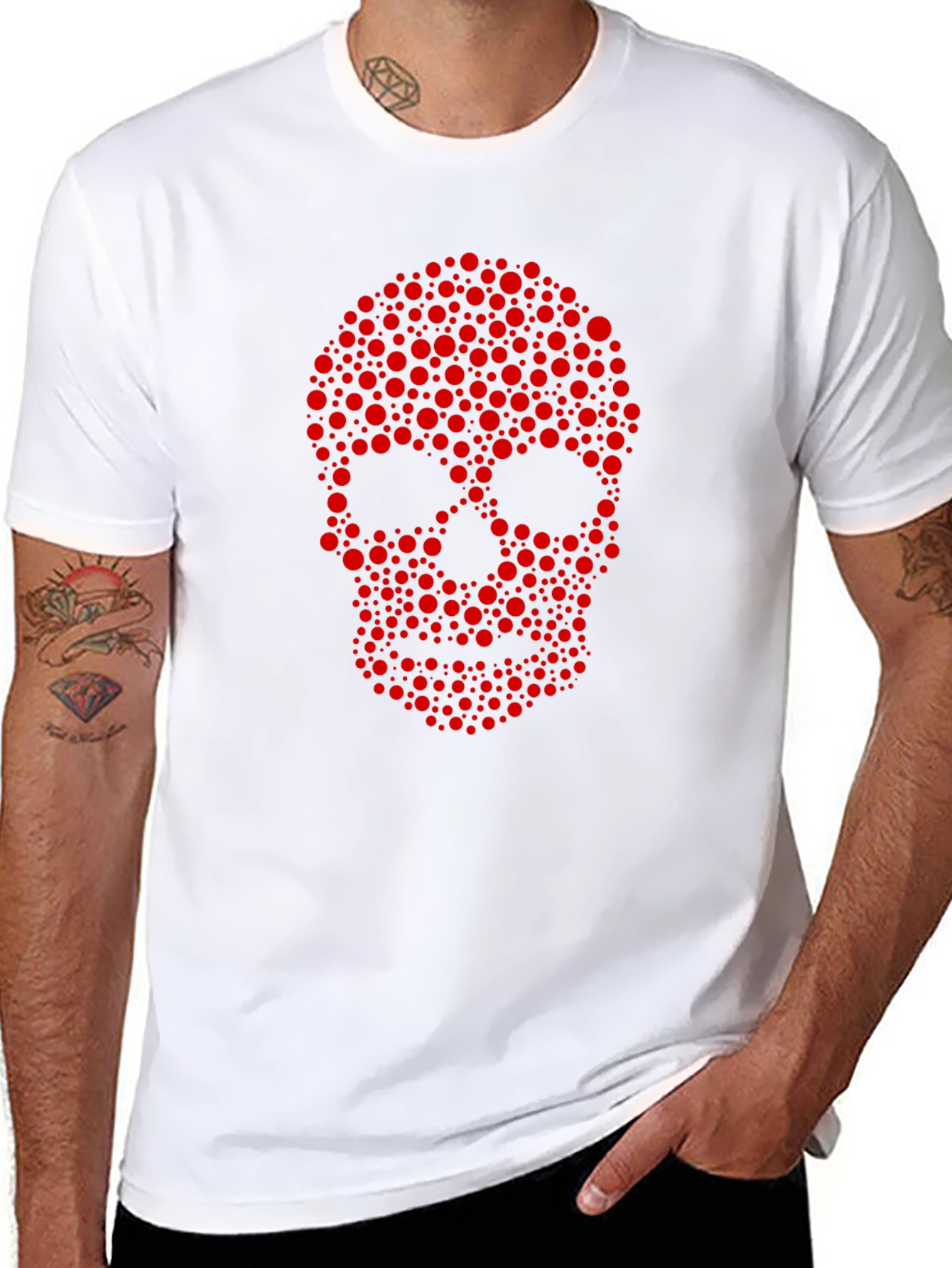 Skull Dot Graphic Tee - Cool Casual Style