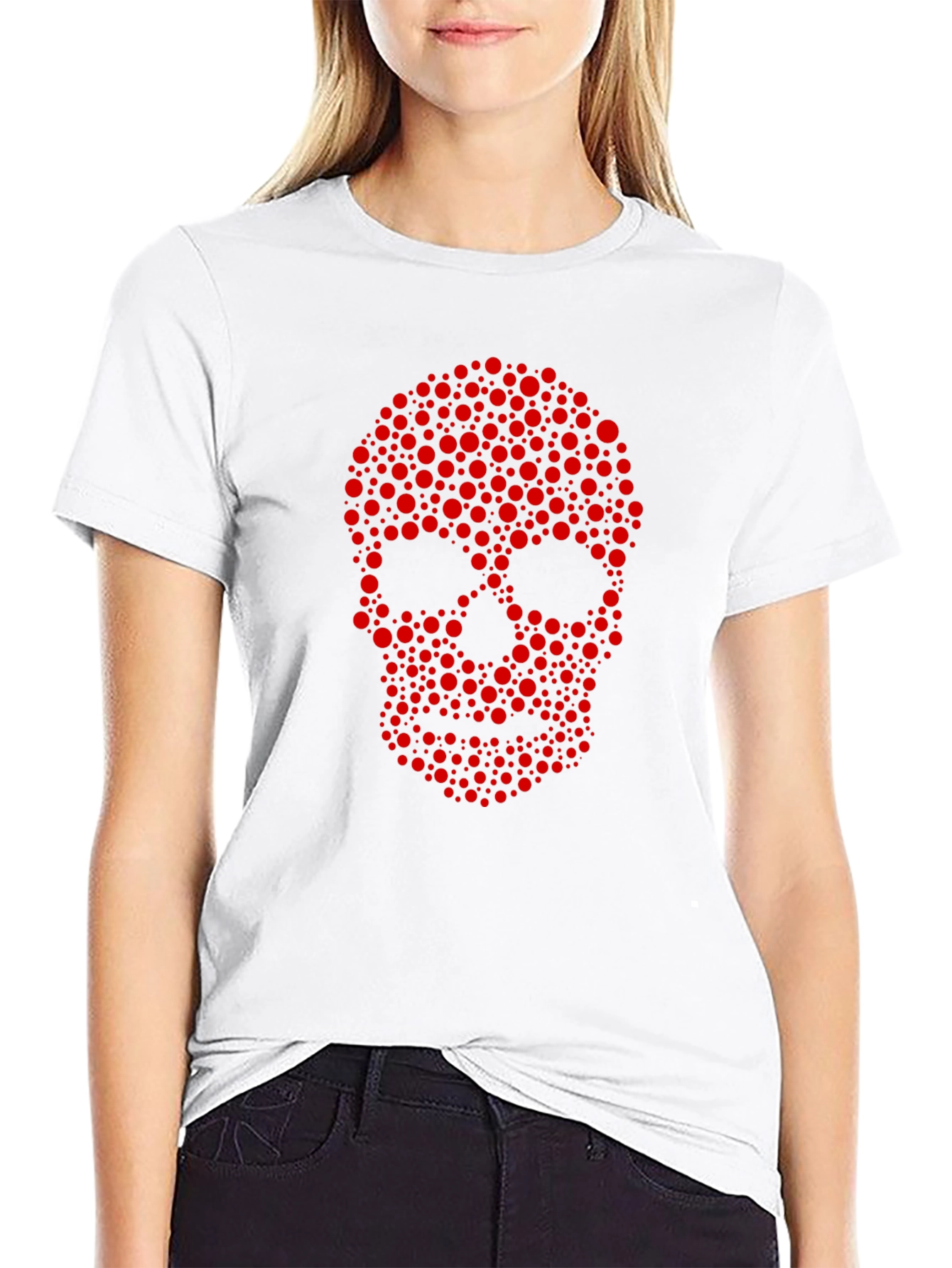 Skull Dot Graphic Tee - Cool Casual Style