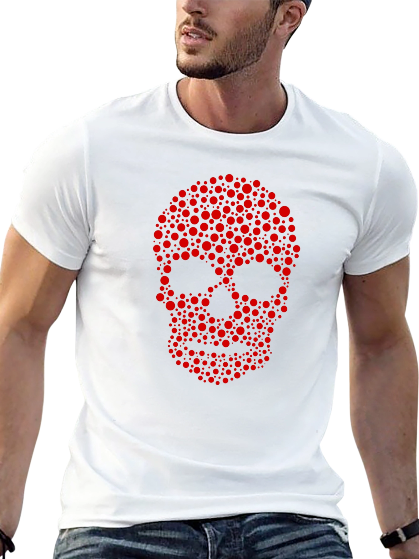Skull Dot Graphic Tee - Cool Casual Style