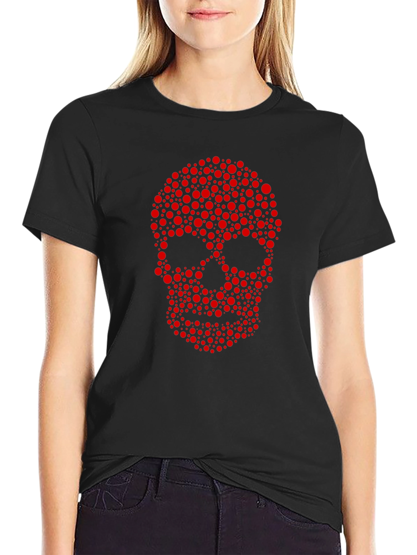 Skull Dot Graphic Tee - Cool Casual Style