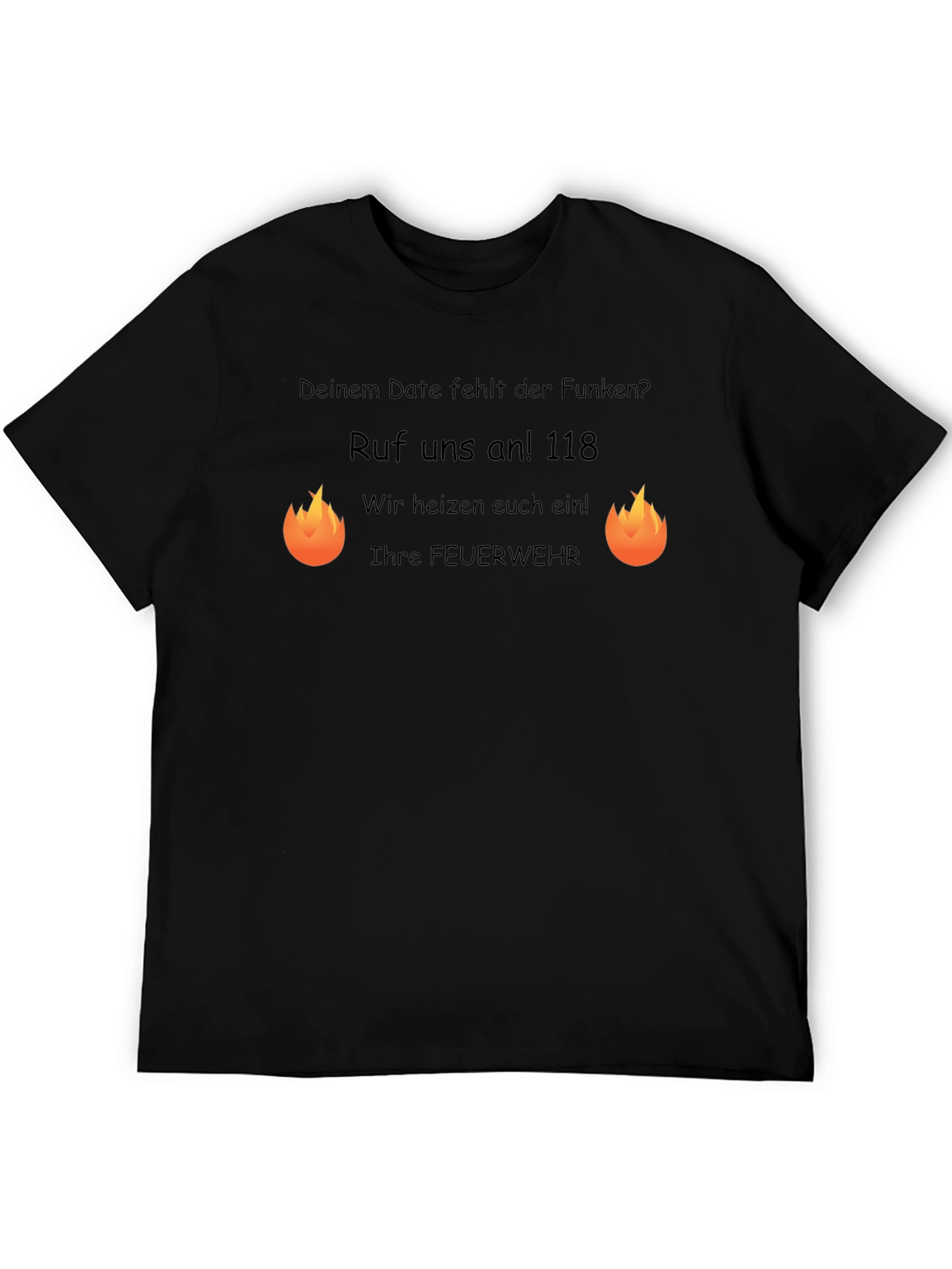 Funny Firefighter T-Shirt: Lack of Spark? Call 118!