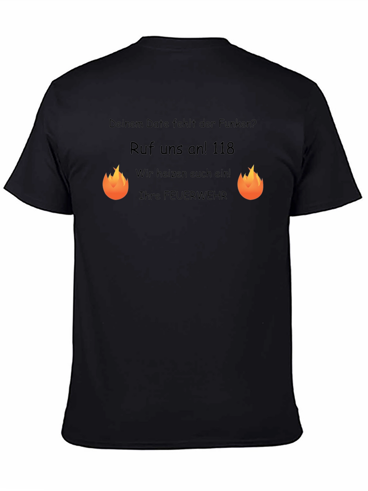 Funny Firefighter T-Shirt: Lack of Spark? Call 118!