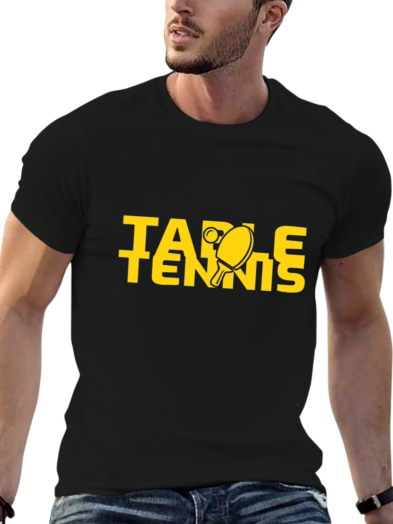 Table Tennis Graphic Tee - Black