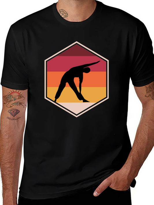 Yoga Pose Graphic Tee - Relaxed Fit Black