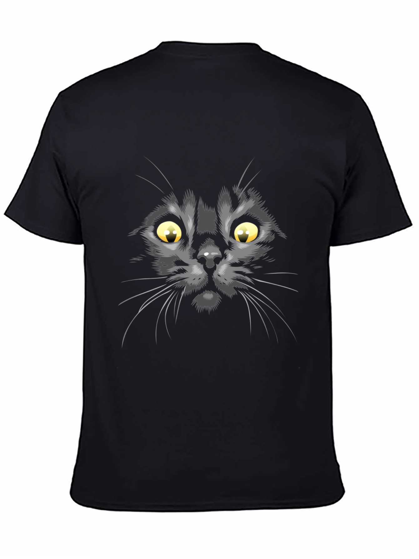 Black Cat Face Graphic T-Shirt