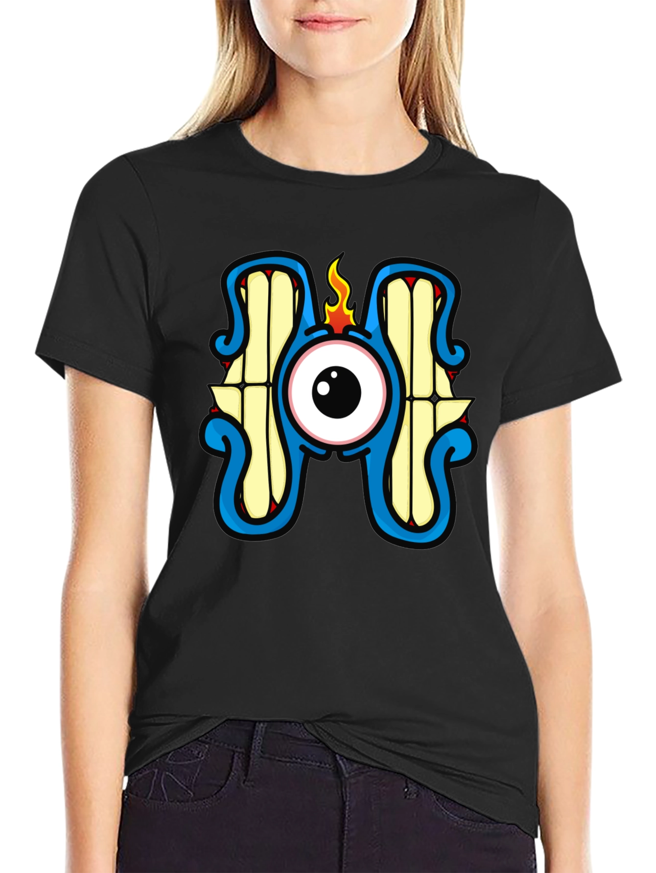 Eye Monster Graphic T-Shirt - Black