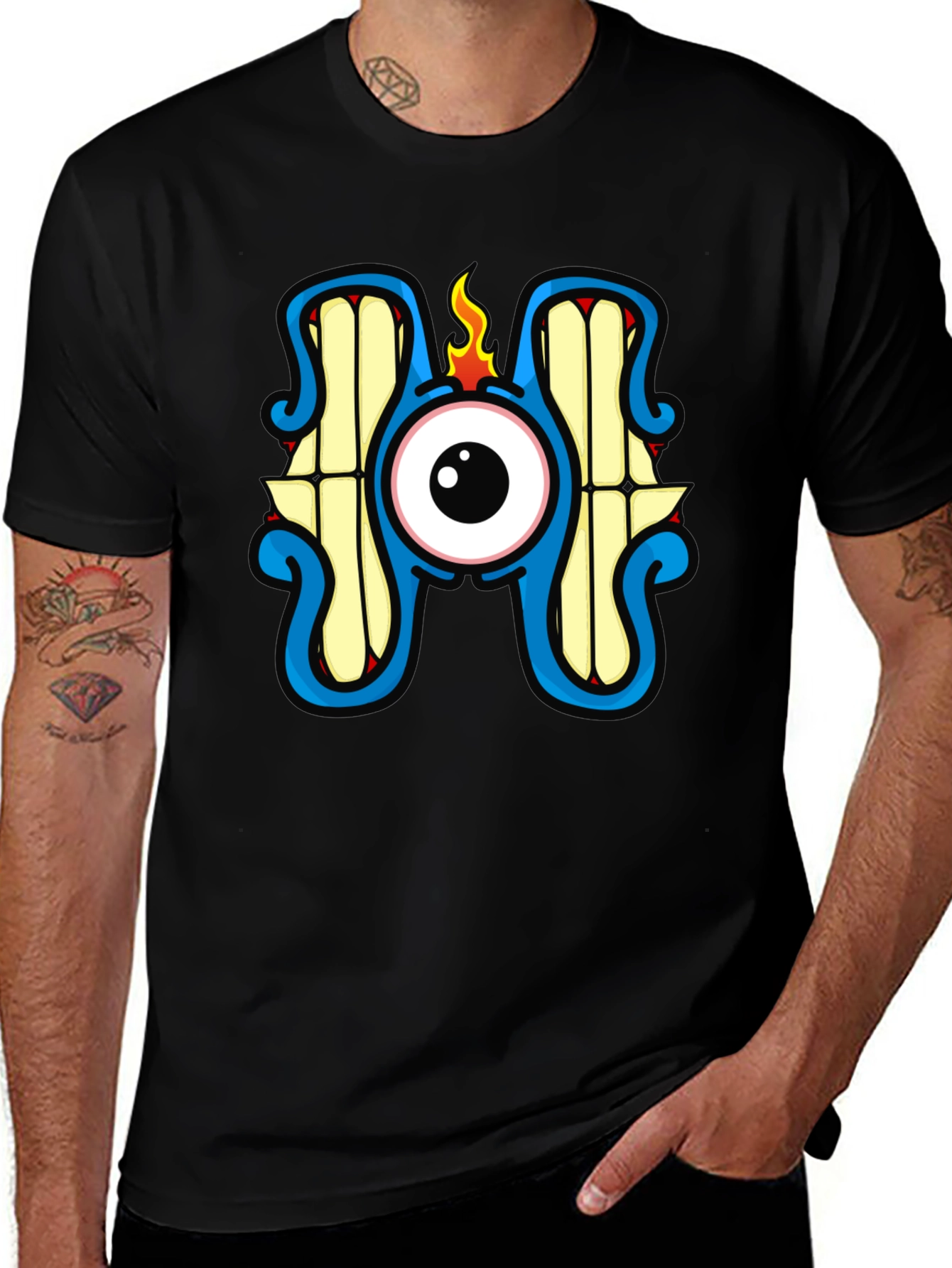 Eye Monster Graphic T-Shirt - Black