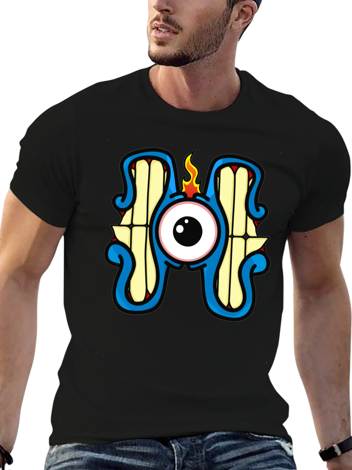 Eye Monster Graphic T-Shirt - Black