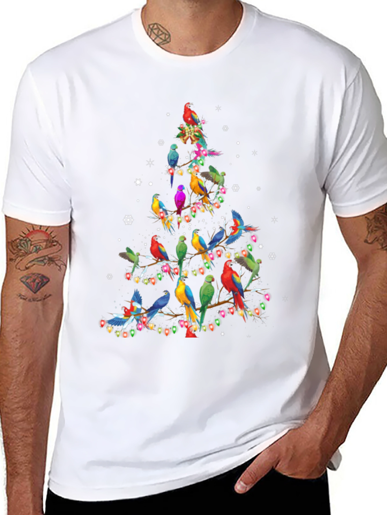 Parrot Christmas Tree Graphic Tee