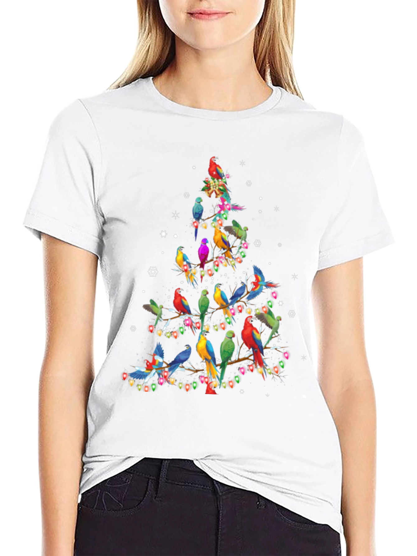 Parrot Christmas Tree Graphic Tee