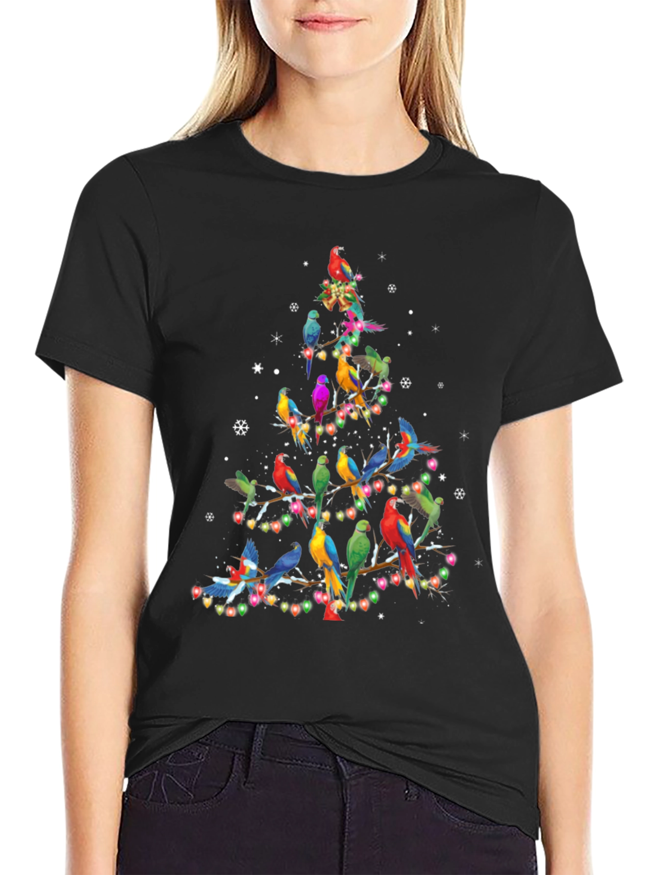 Parrot Christmas Tree Graphic Tee