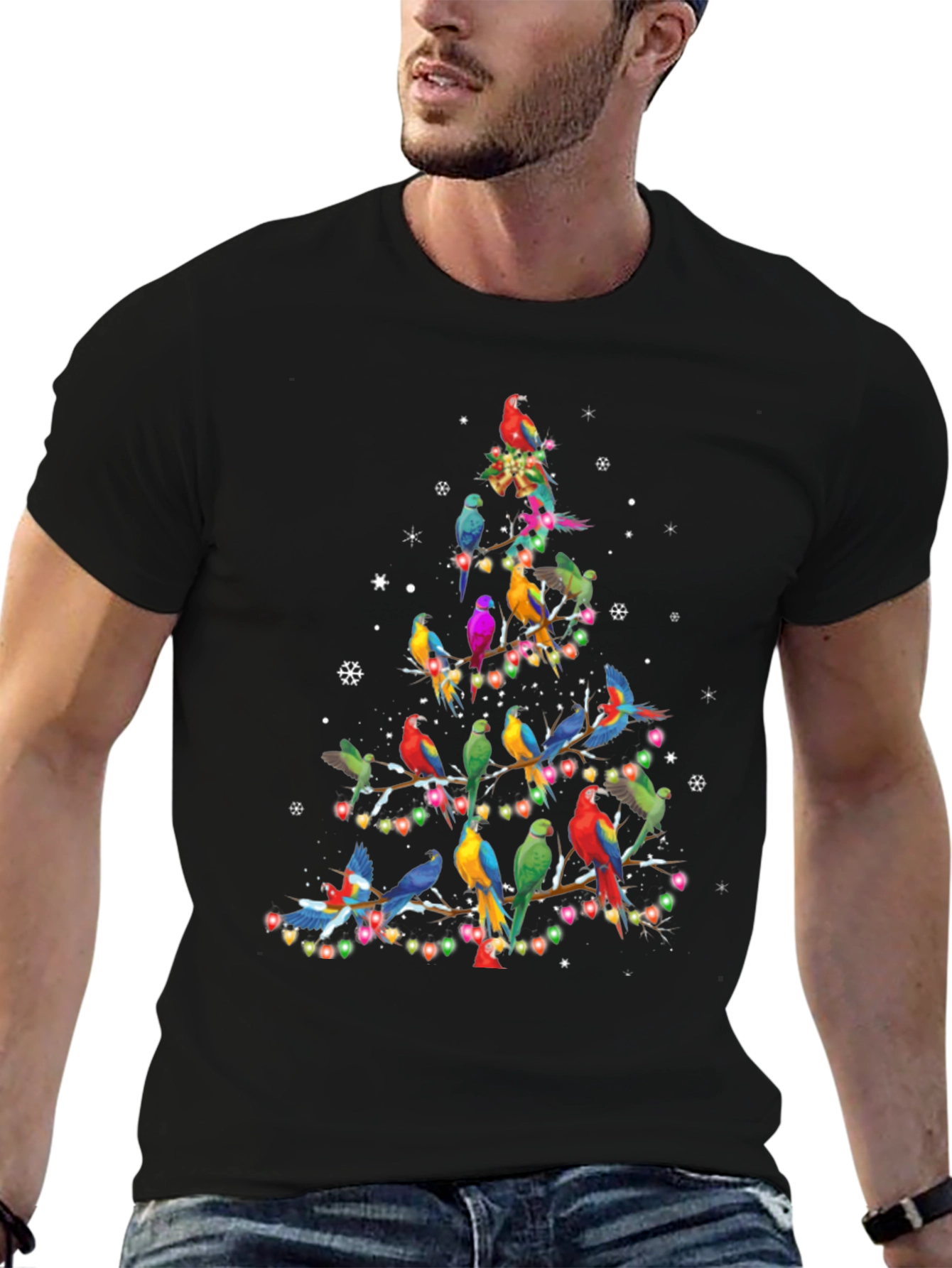 Parrot Christmas Tree Graphic Tee
