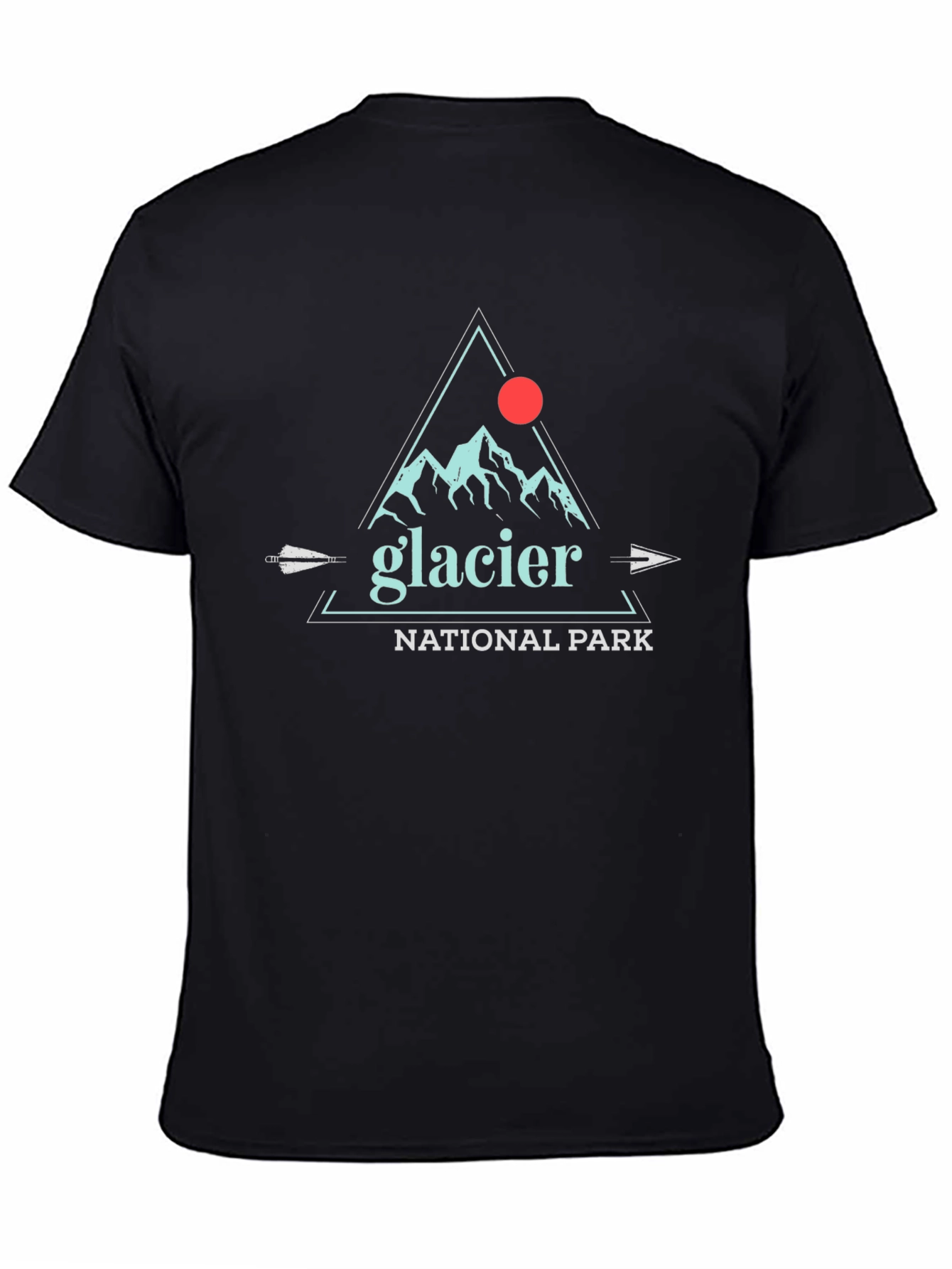 Glacier National Park Graphic Tee - Black Cotton T-Shirt
