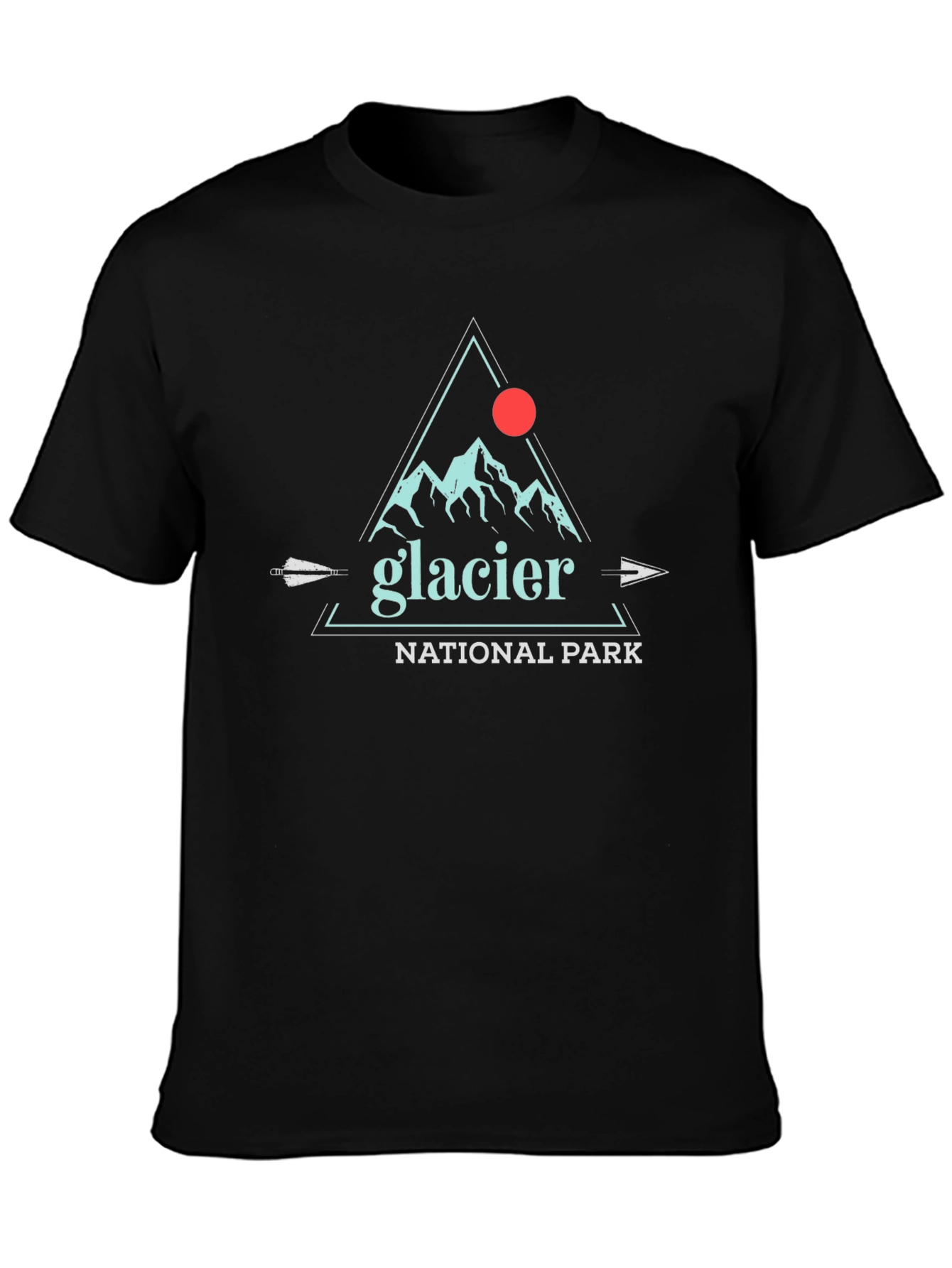 Glacier National Park Graphic Tee - Black Cotton T-Shirt