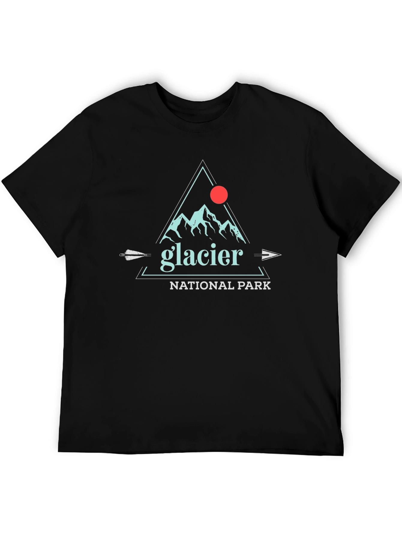 Glacier National Park Graphic Tee - Black Cotton T-Shirt