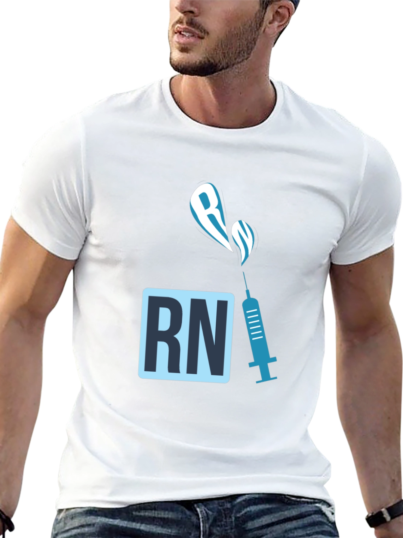 RN Syringe Graphic T-Shirt - Nursing Medical Tee