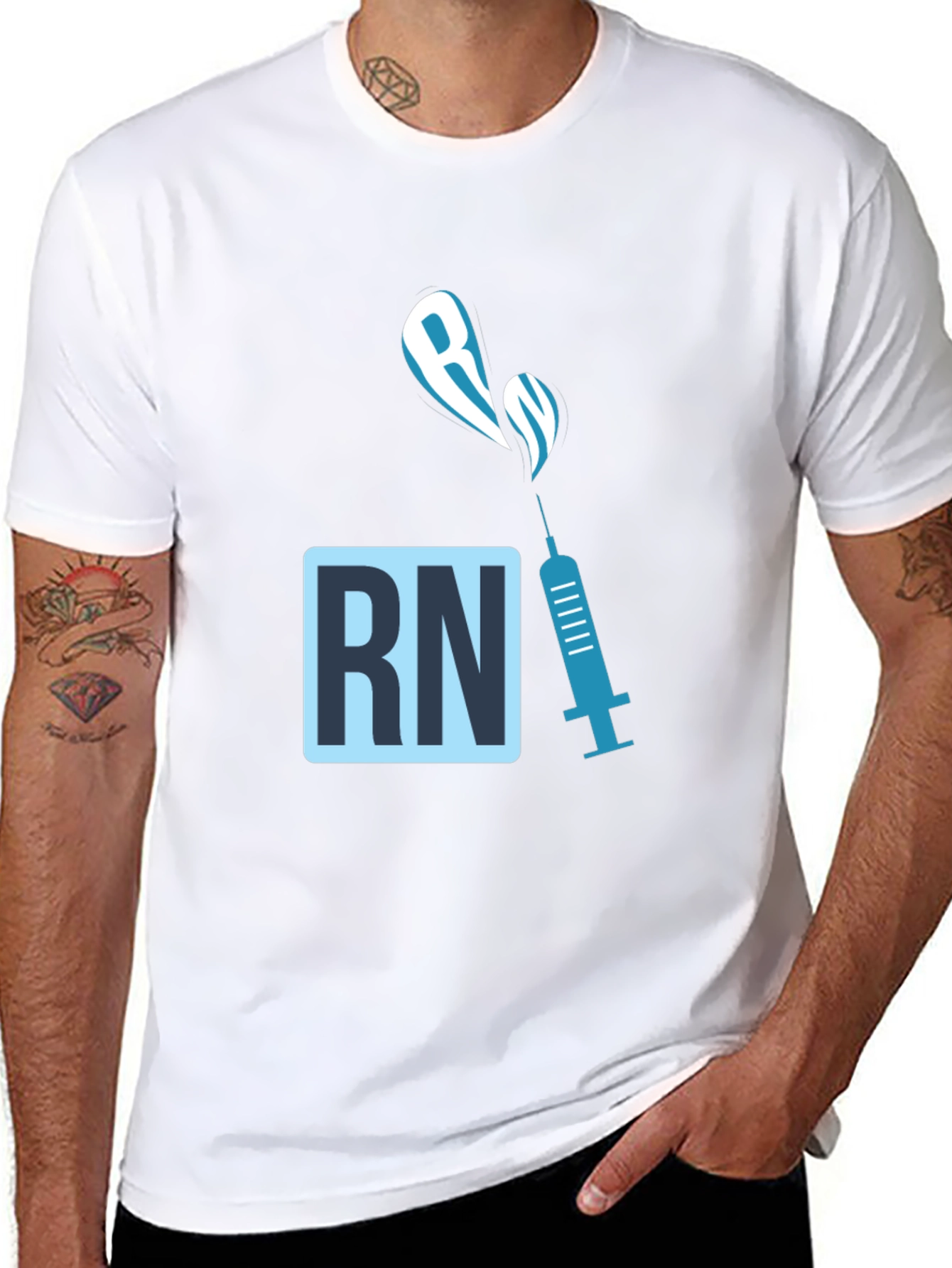 RN Syringe Graphic T-Shirt - Nursing Medical Tee