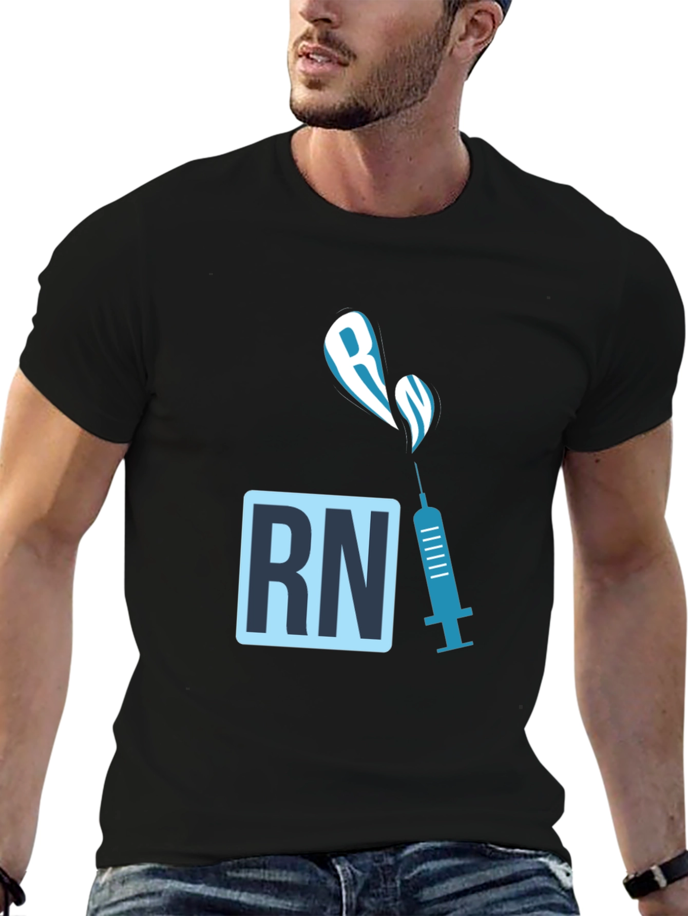 RN Syringe Graphic T-Shirt - Nursing Medical Tee