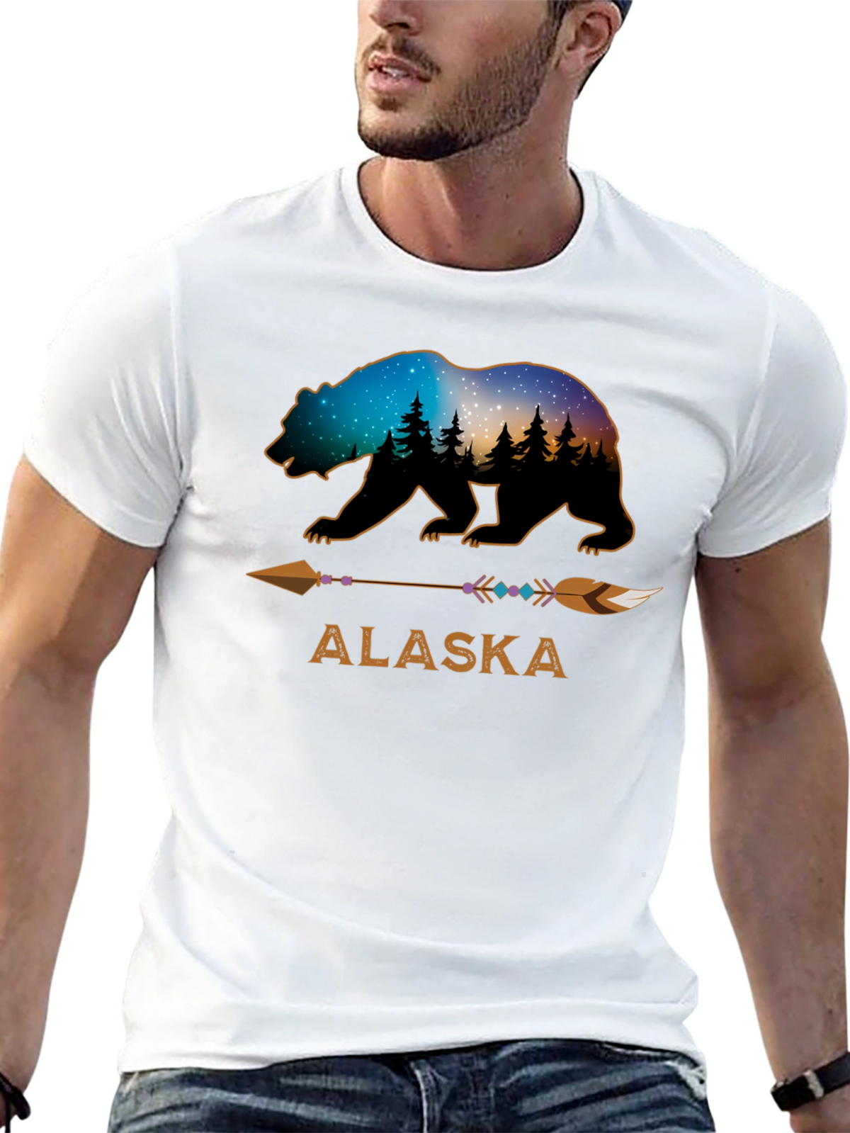 Alaska Bear Arrow Graphic T-Shirt