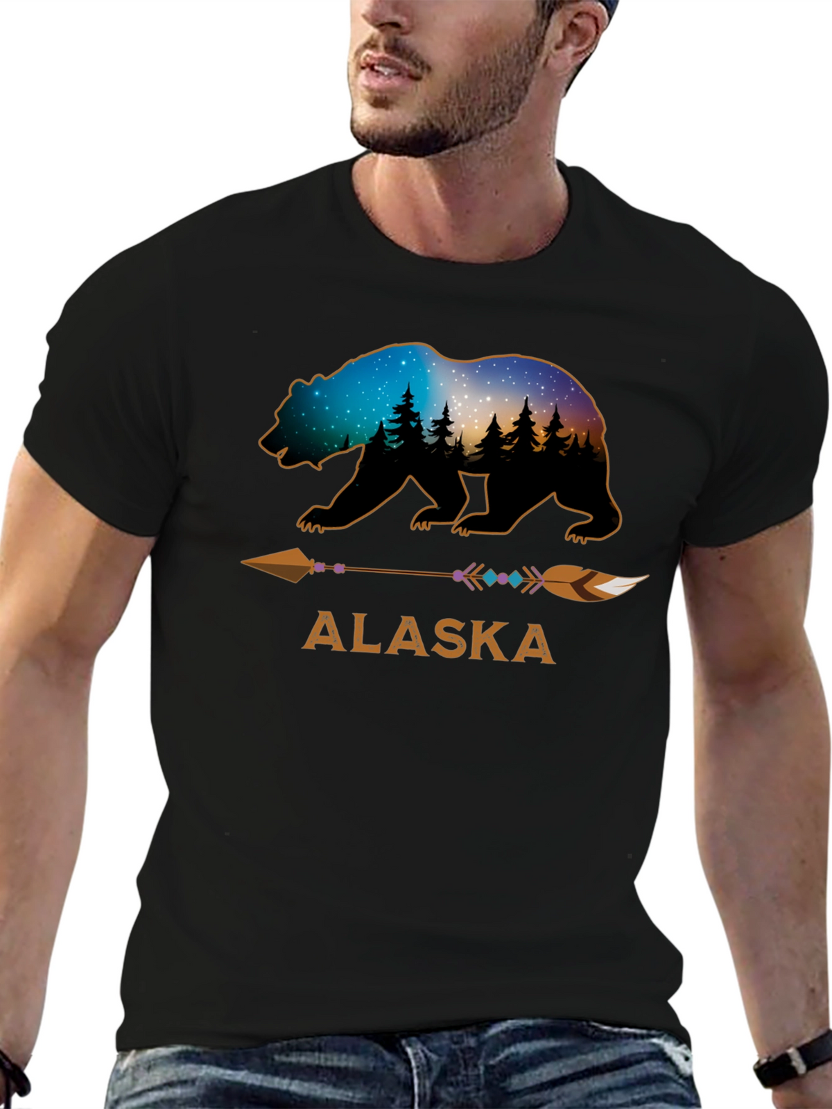 Alaska Bear Arrow Graphic T-Shirt