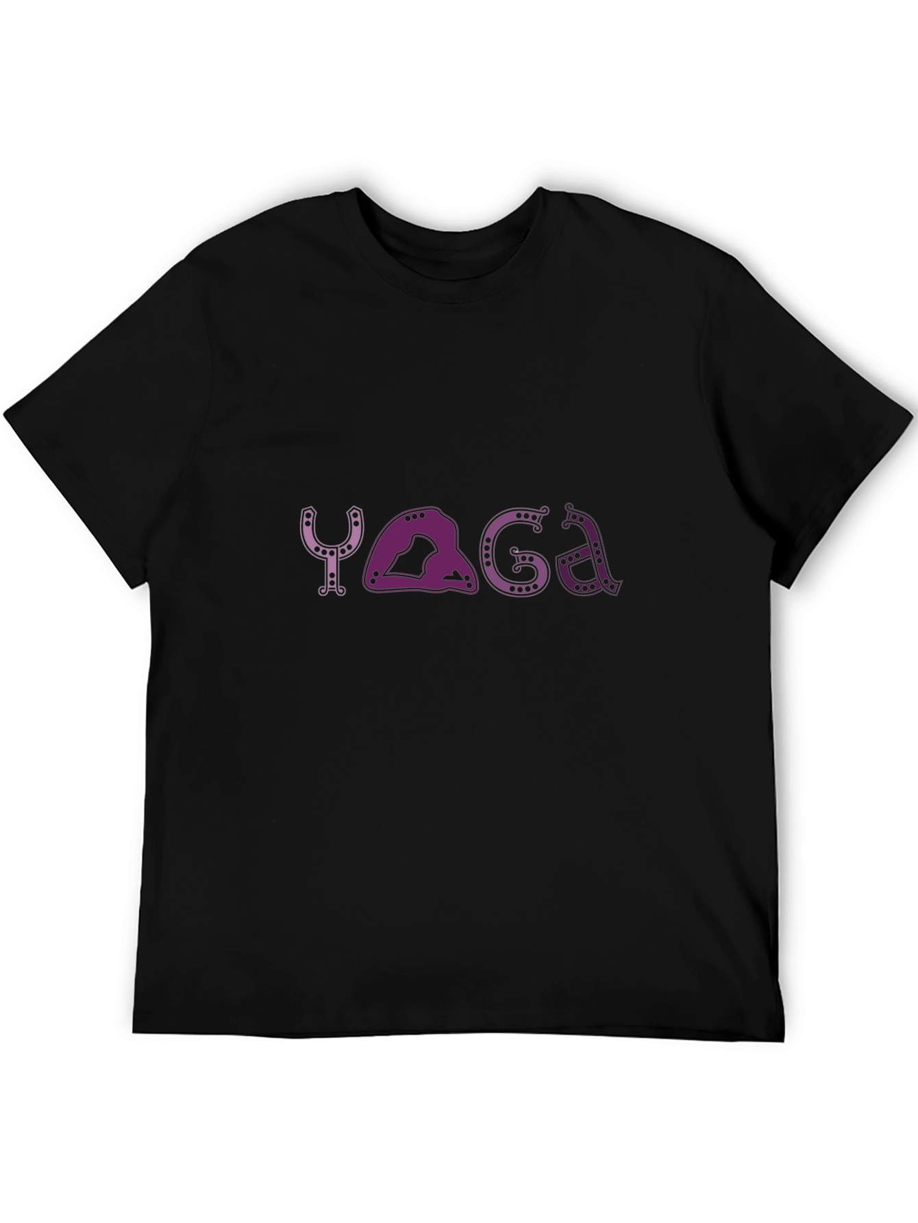 Yoga Pose Graphic Tee - Black Relaxed Fit