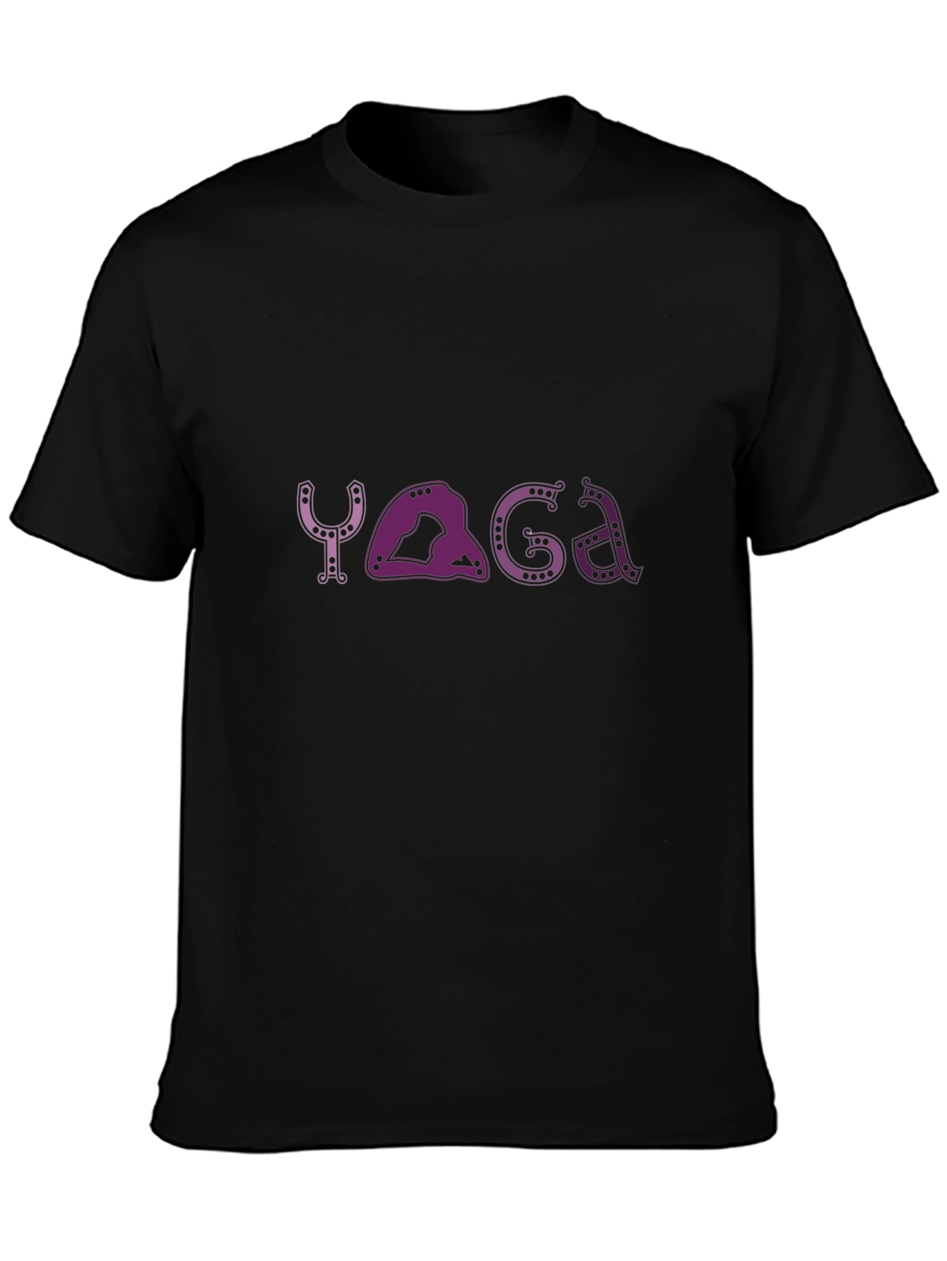 Yoga Pose Graphic Tee - Black Relaxed Fit