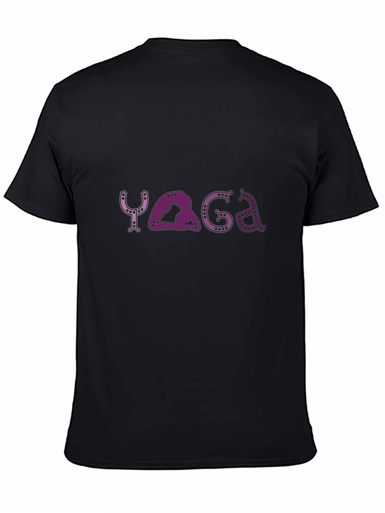 Yoga Pose Graphic Tee - Black Relaxed Fit