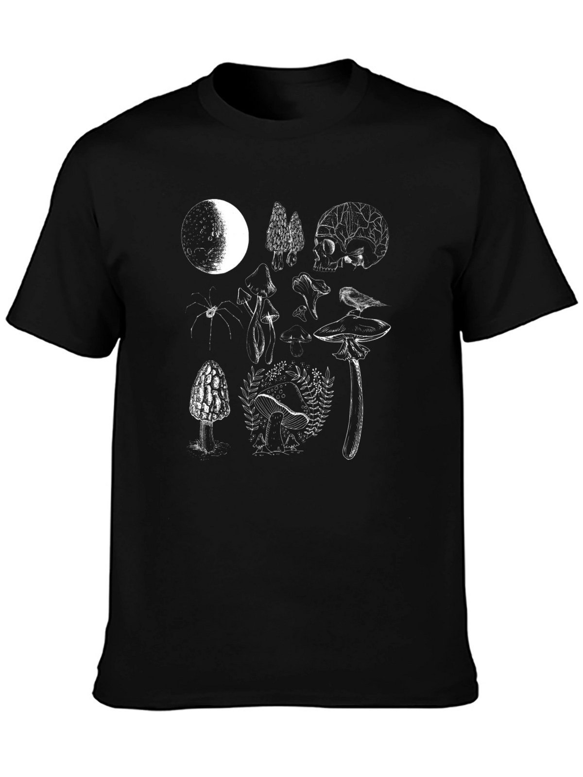 Mystical Moon & Mushroom Graphic Tee