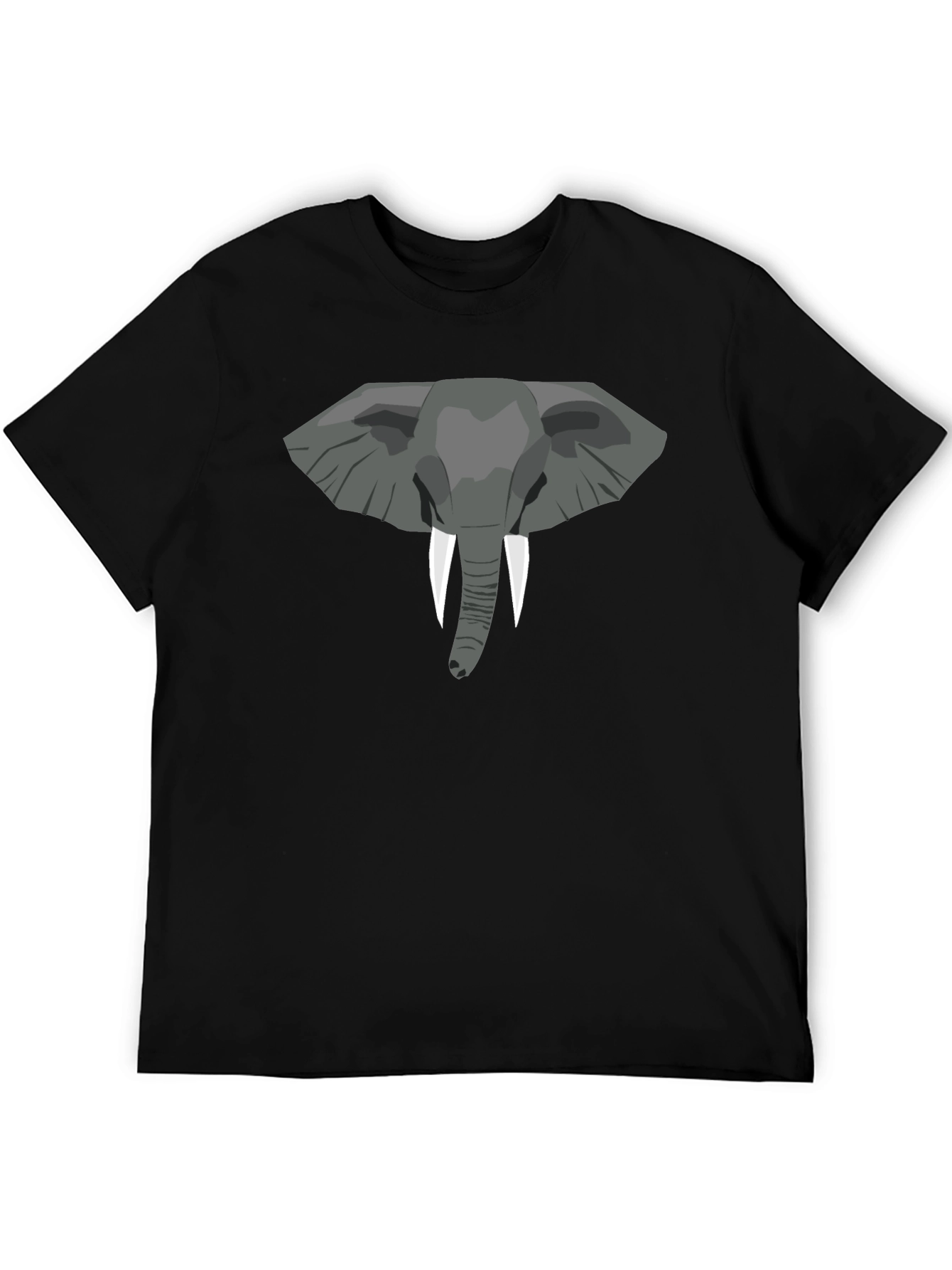 Elephant Graphic Tee - Black Cotton T-Shirt