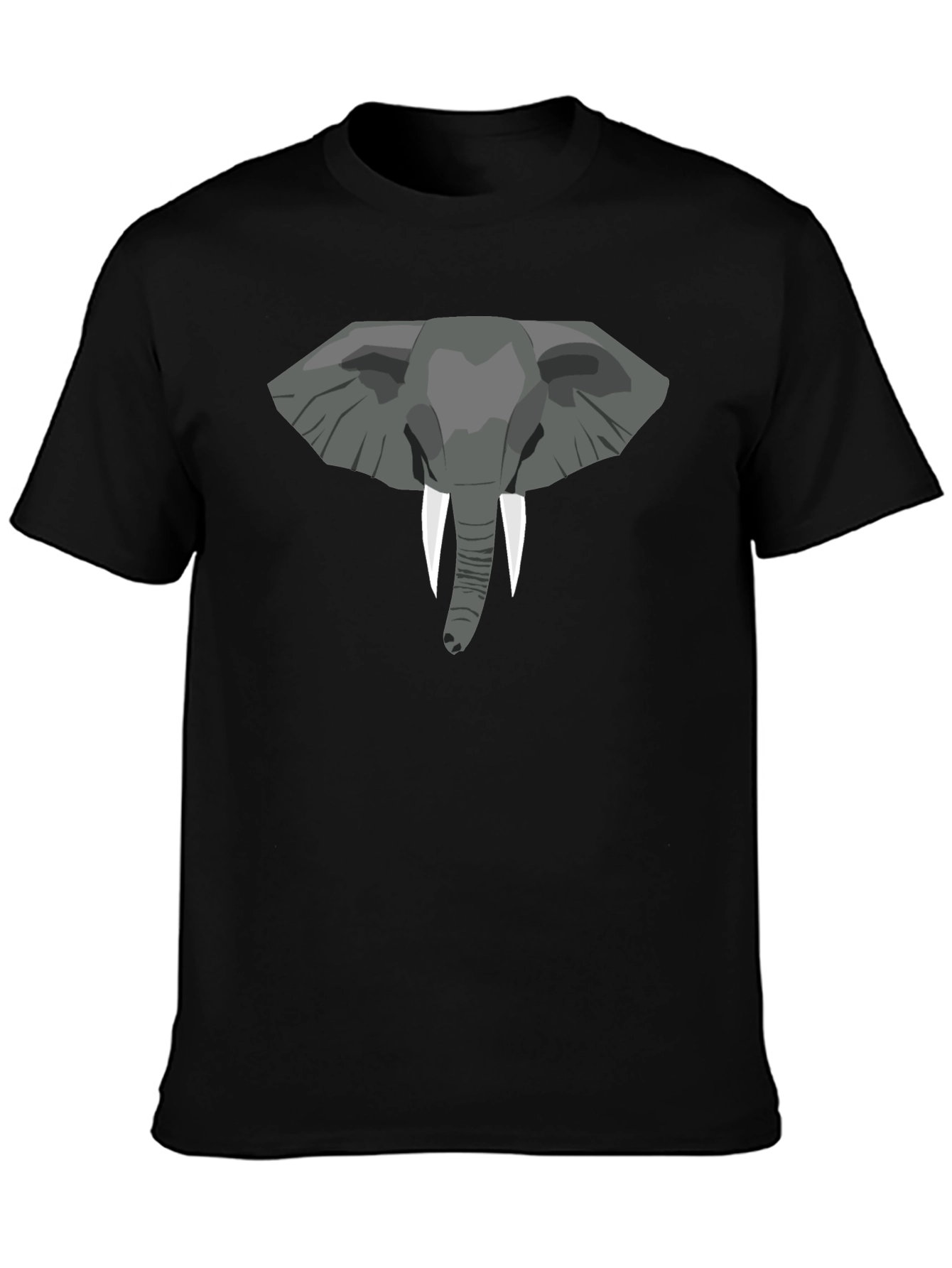 Elephant Graphic Tee - Black Cotton T-Shirt