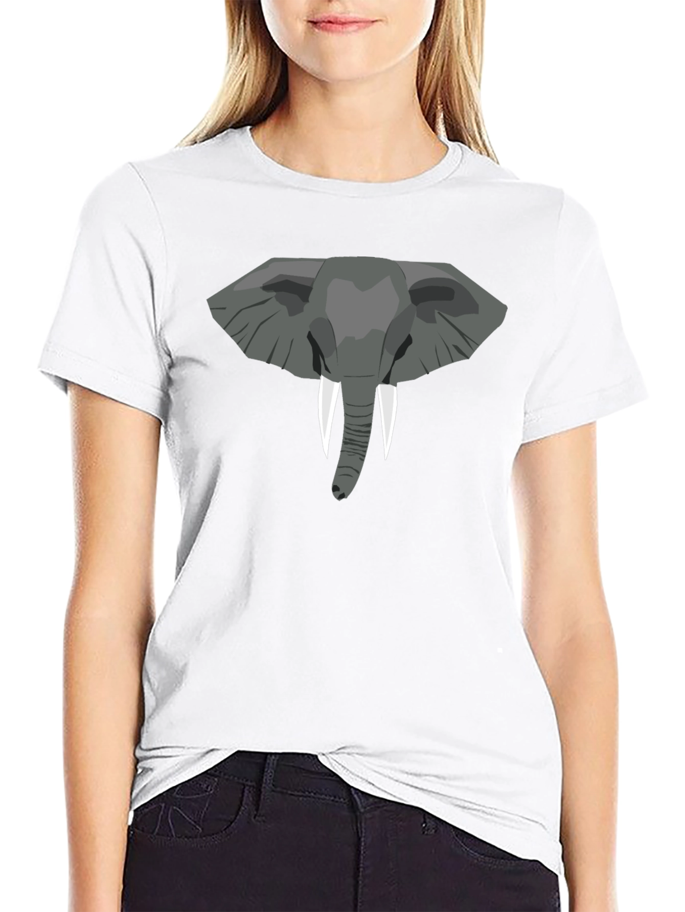 Elephant Graphic Tee - Black Cotton T-Shirt